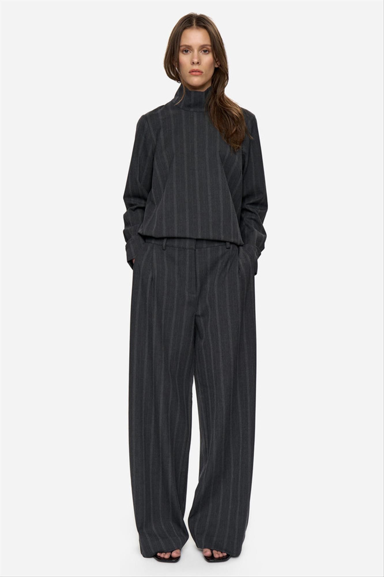 Minimum - Donkergrijze Gertrud broek