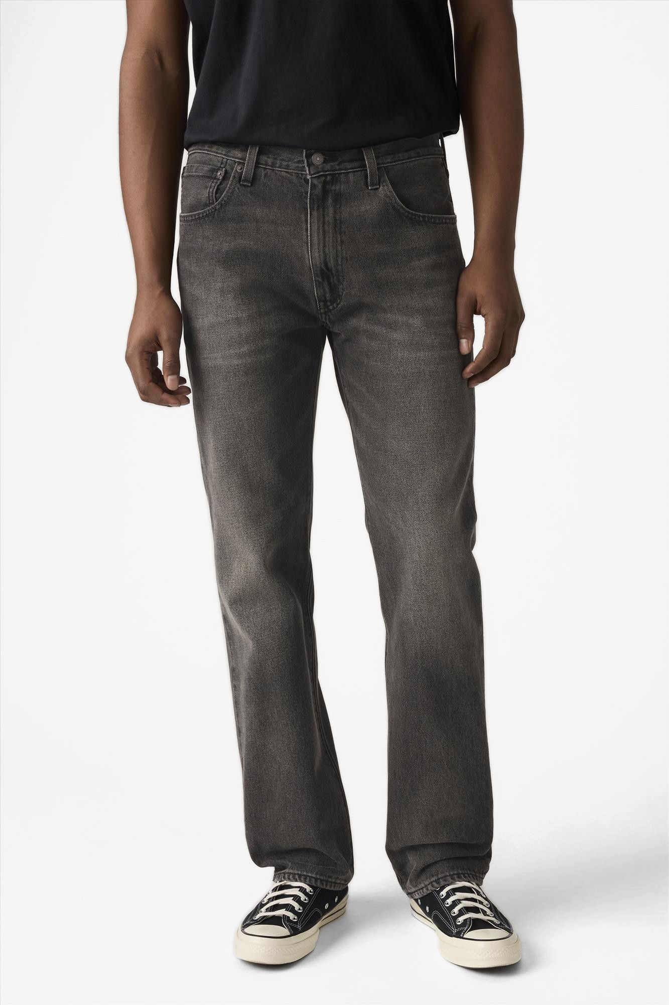 Levi's - Donkergrijze 555 relaxed straight jeans