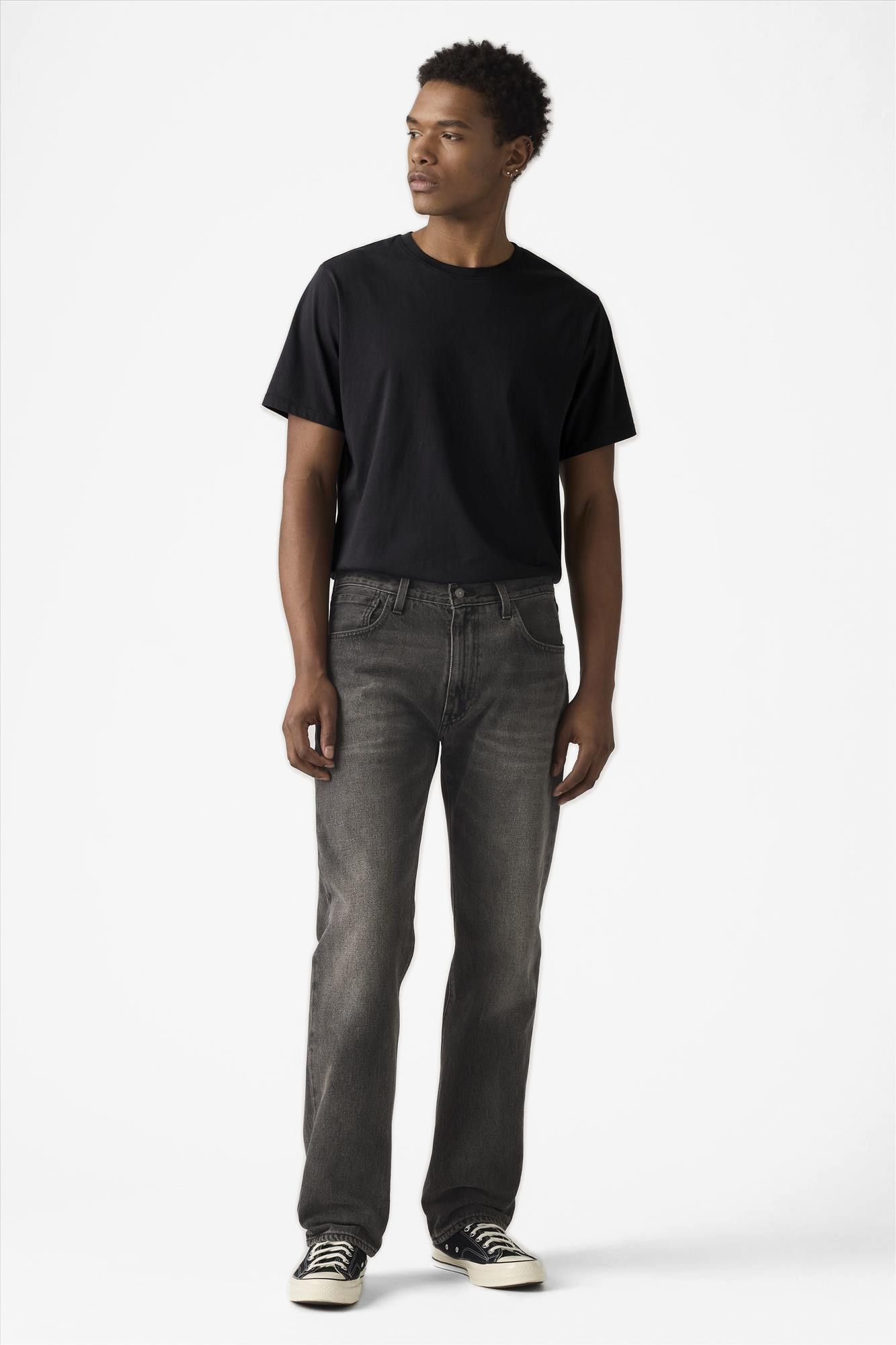 Levi's - Donkergrijze 555 relaxed straight jeans
