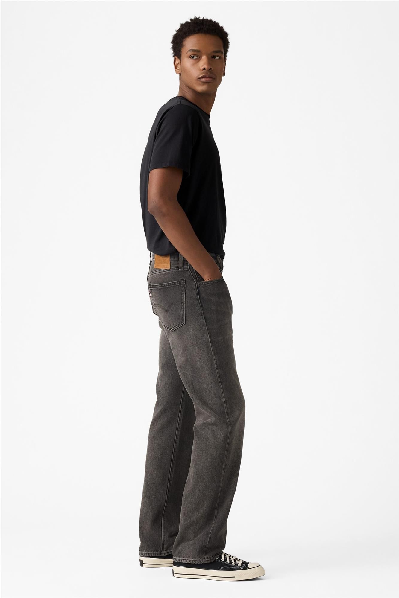 Levi's - Donkergrijze 555 relaxed straight jeans