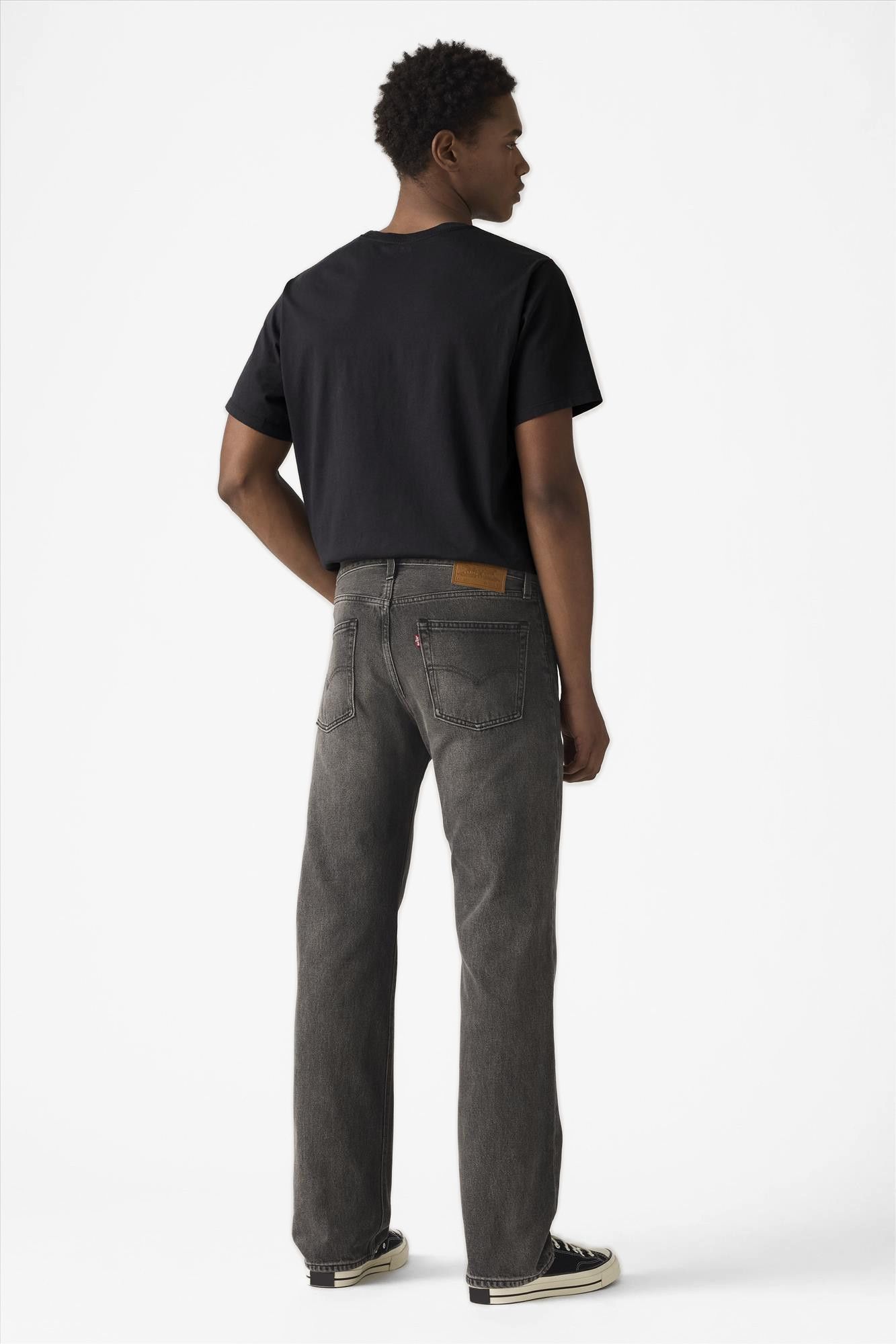 Levi's - Donkergrijze 555 relaxed straight jeans