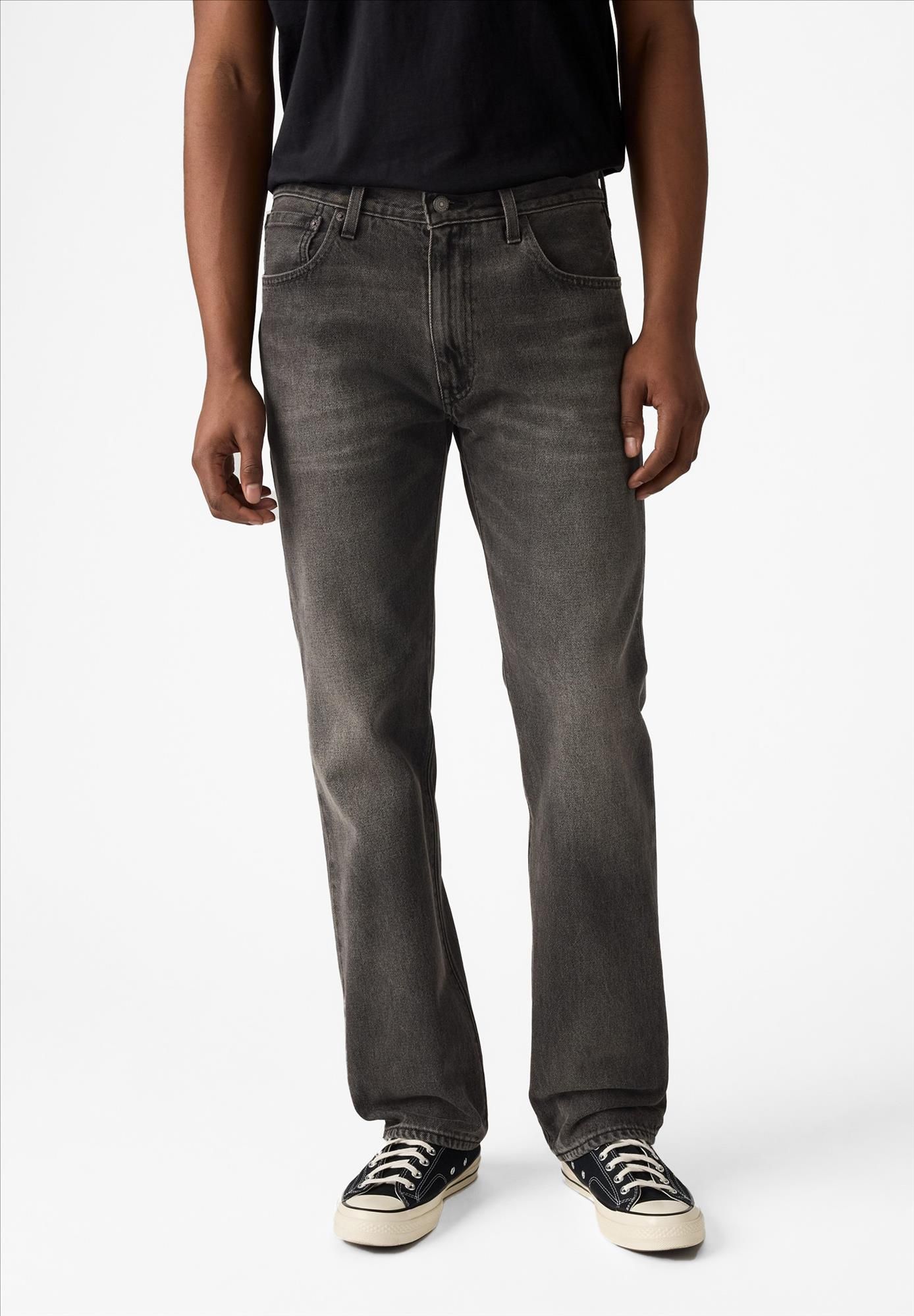 Levi's - Donkergrijze 555 relaxed straight jeans