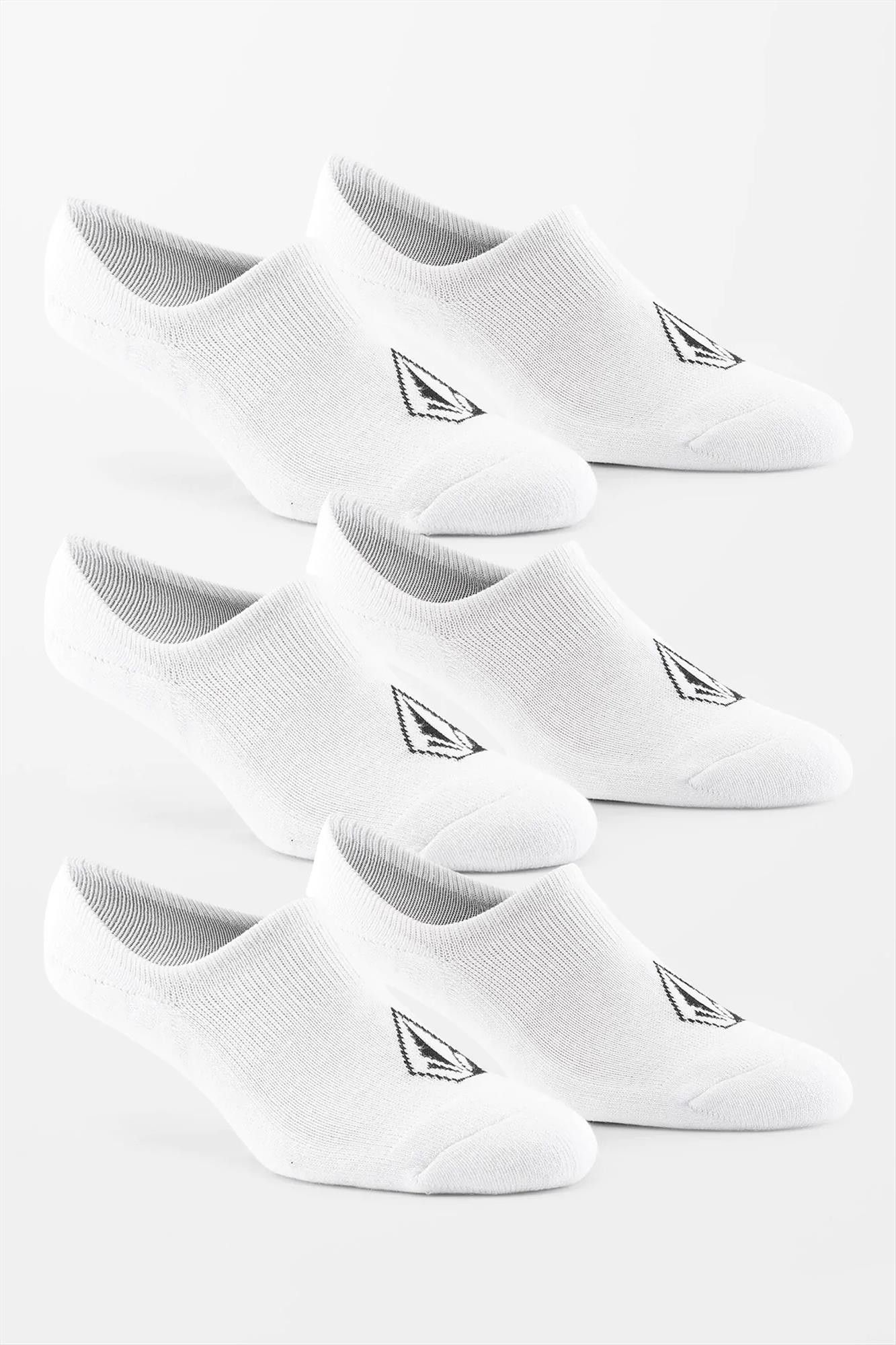 Volcom - Witte Multipack Stones sneakersokken, maat: 42-47