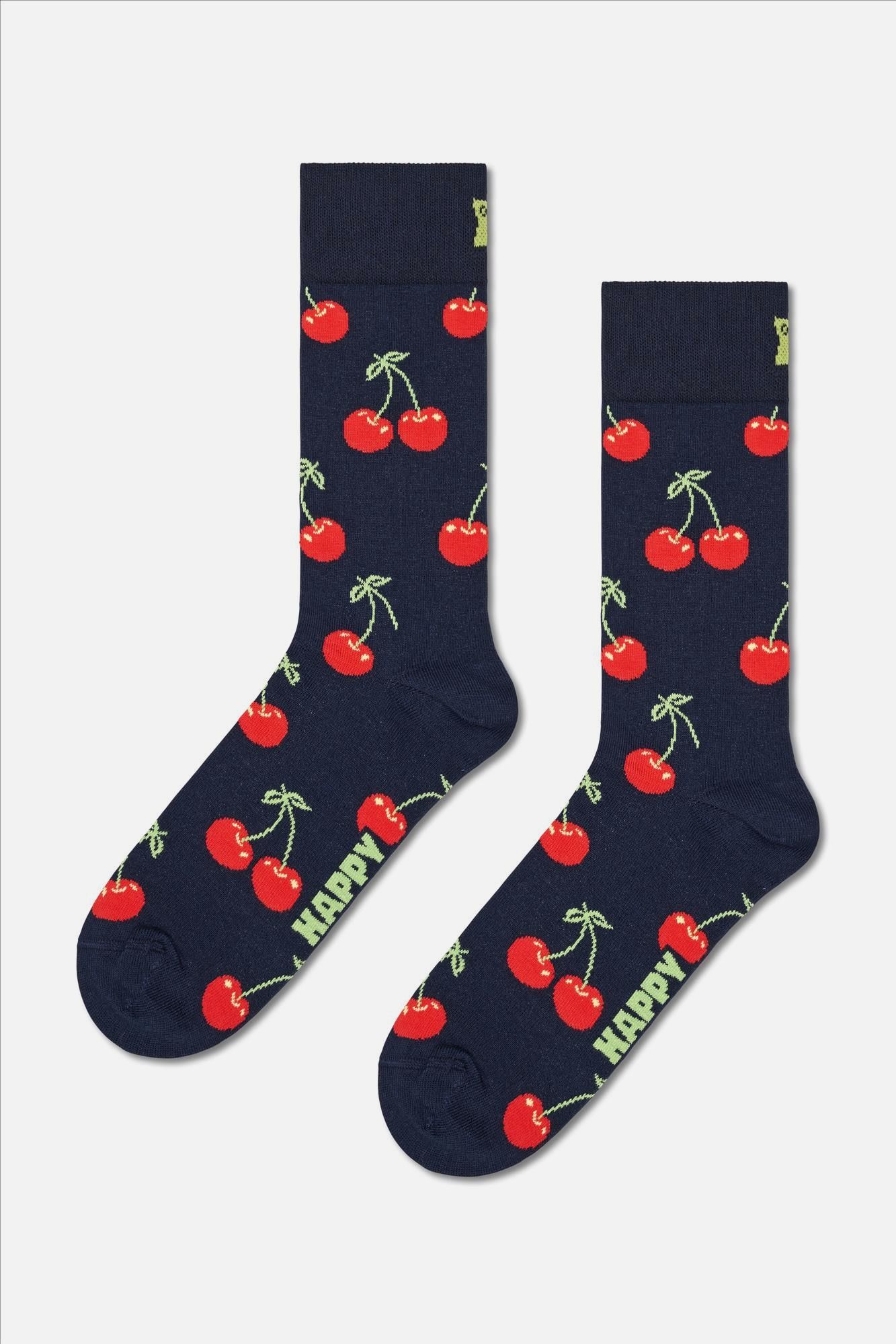 Happy Socks - Donkerblauwe Cherry sokken, maat: 41-46