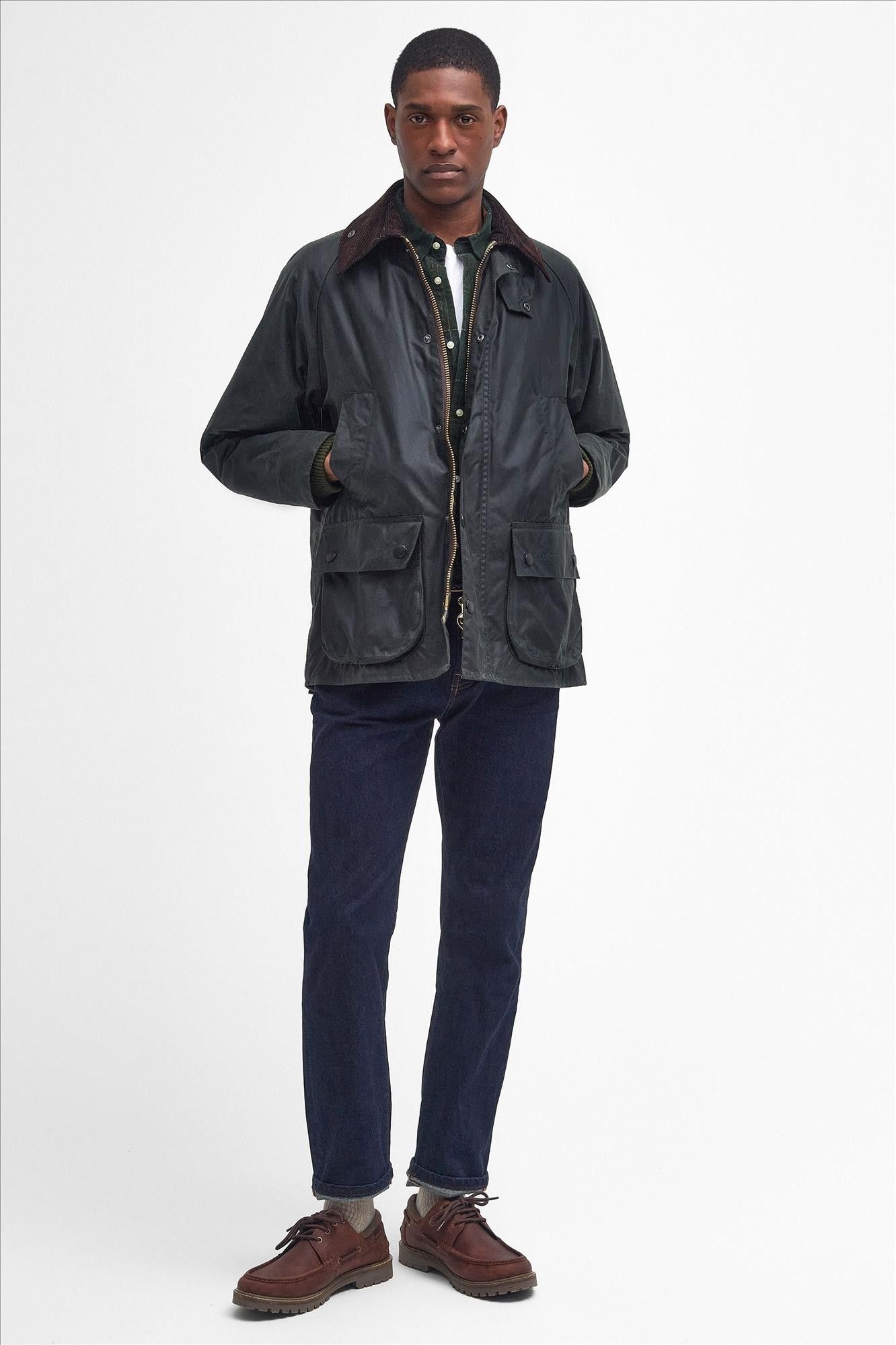 Barbour - Donkergroene Bedale Wax jas