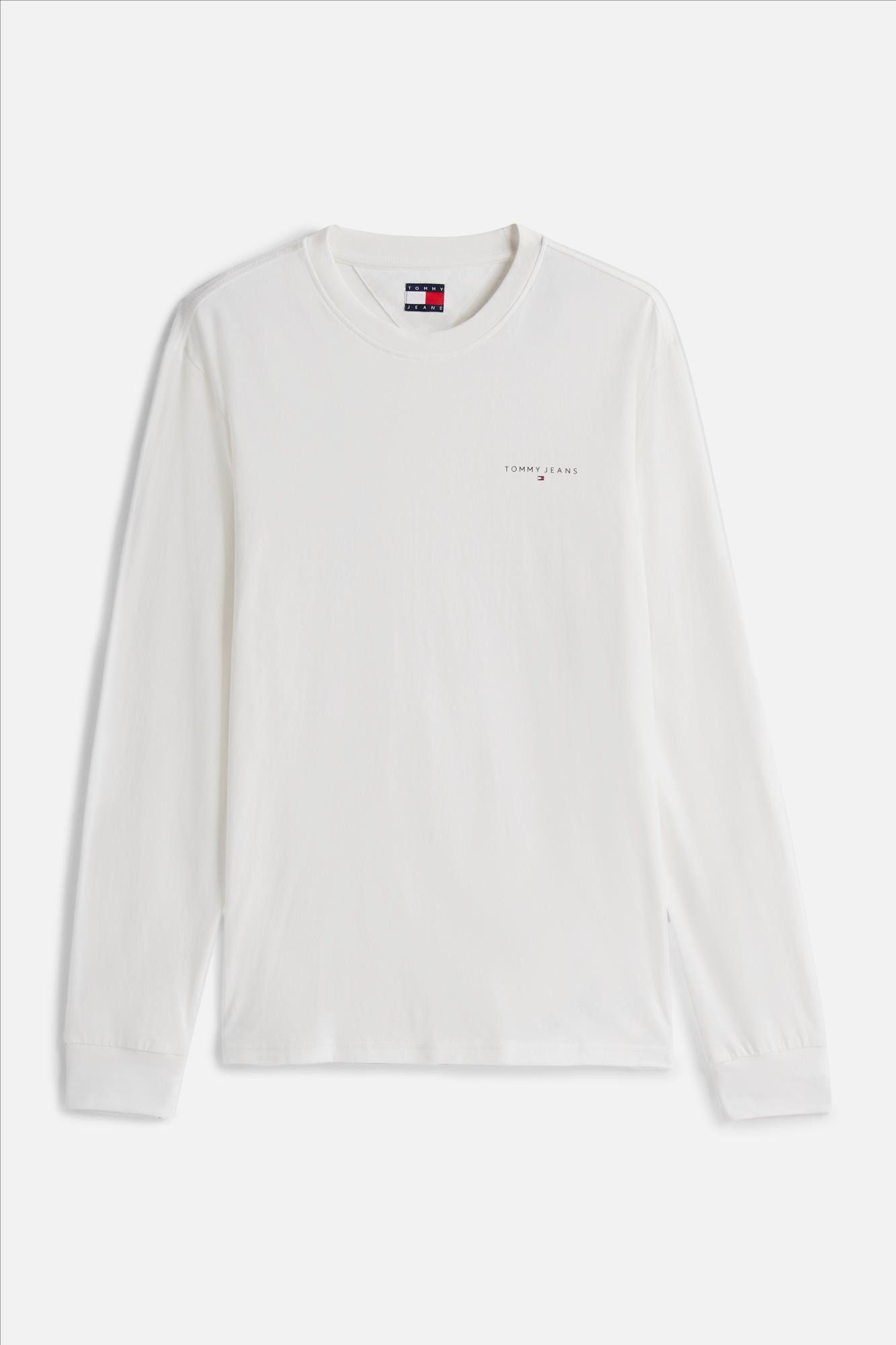 Tommy Jeans - Witte Linear slim longsleeve