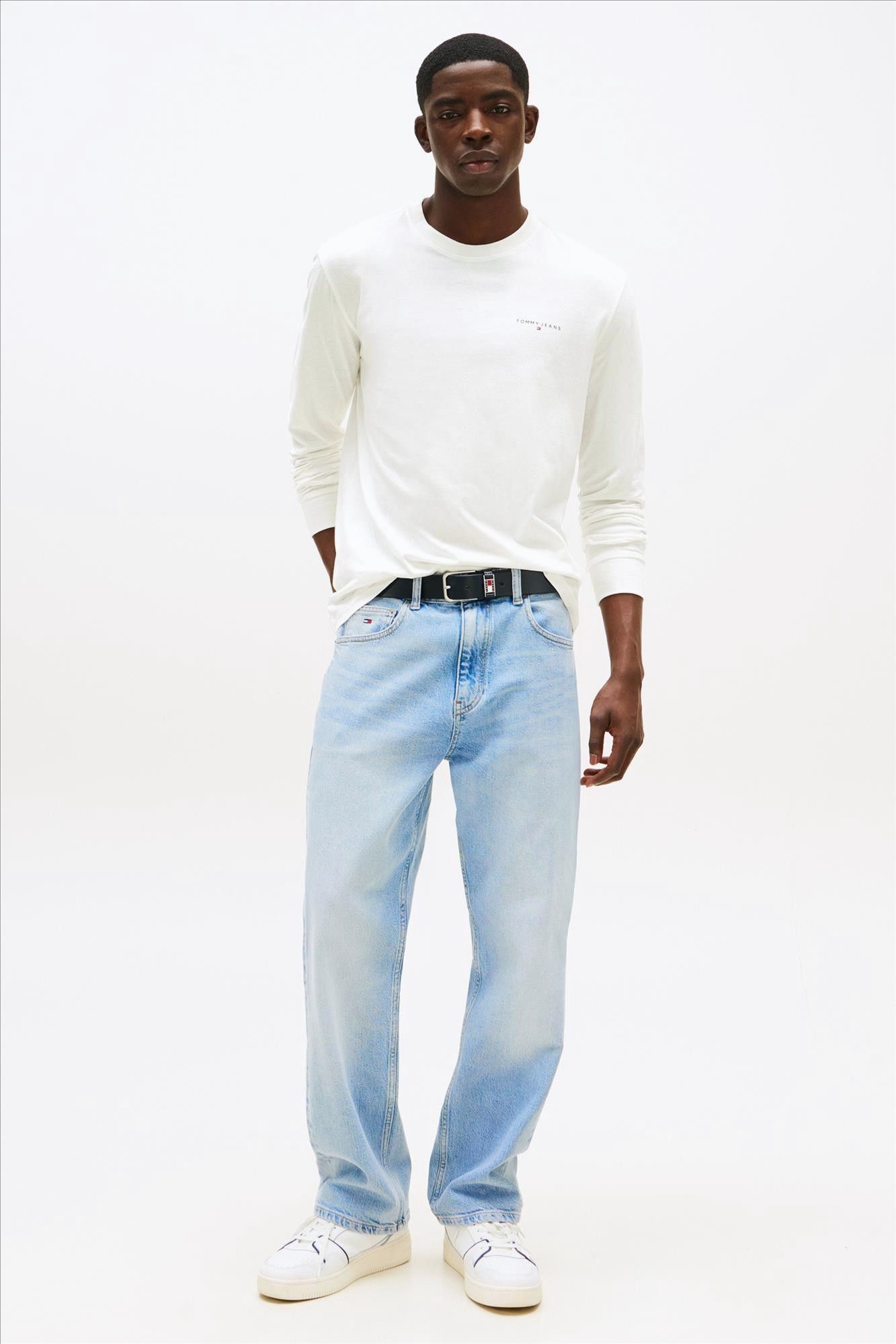 Tommy Jeans - Witte Linear slim longsleeve