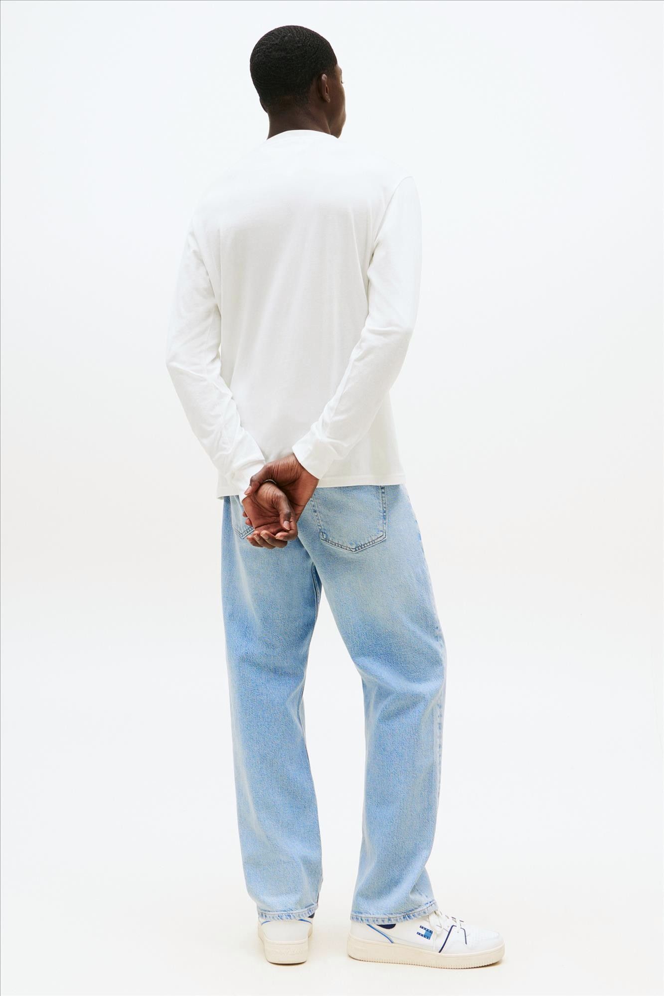 Tommy Jeans - Witte Linear slim longsleeve