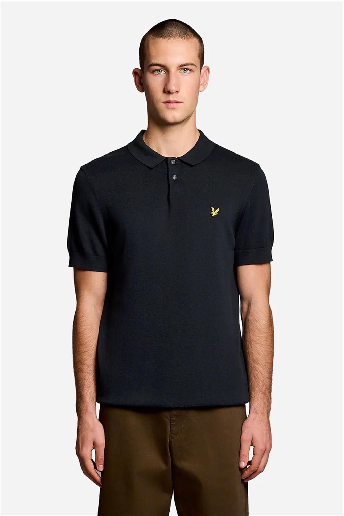 Lyle & Scott - Donkerblauwe Short Sleeve Knitted polo