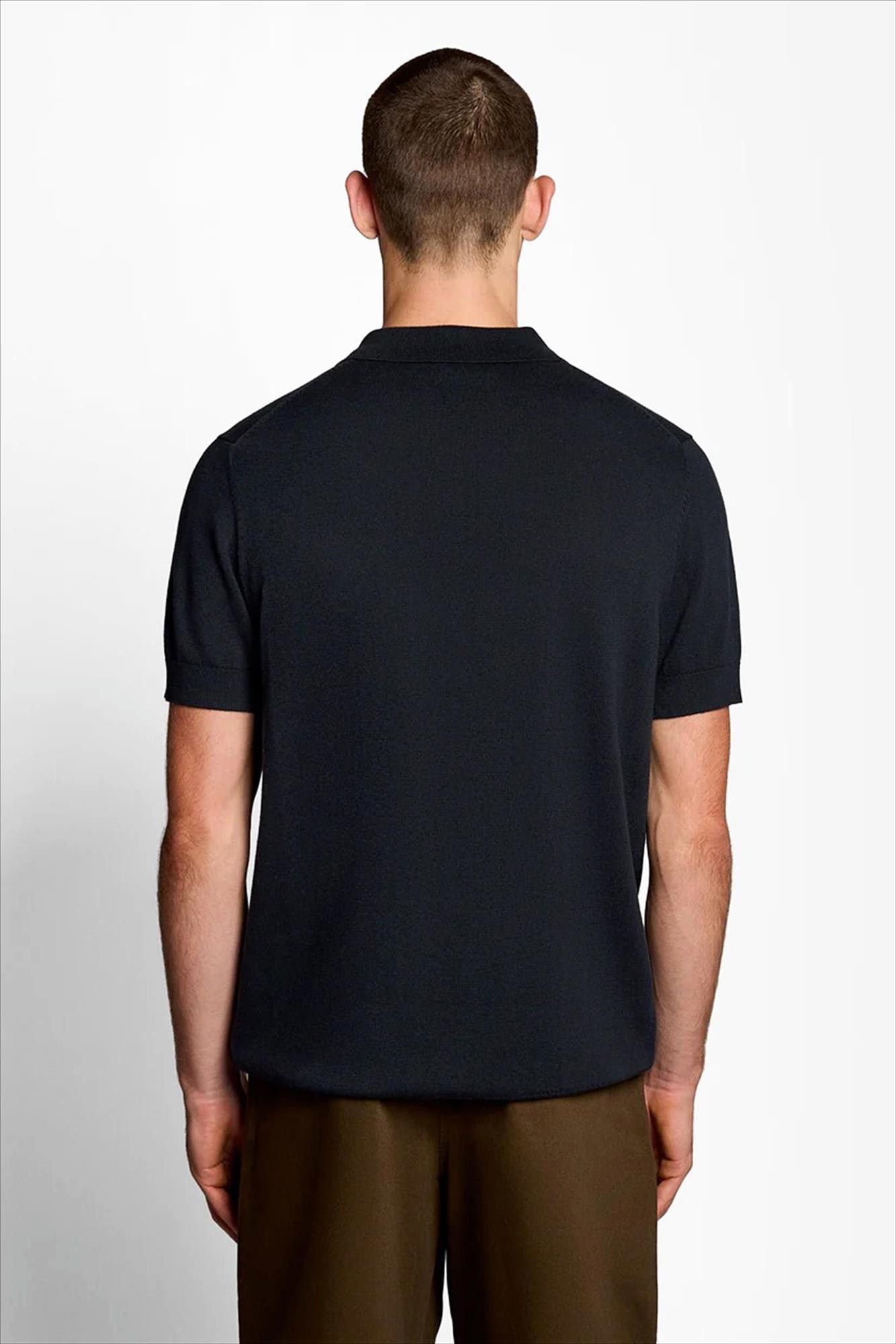 Lyle & Scott - Donkerblauwe Short Sleeve Knitted polo