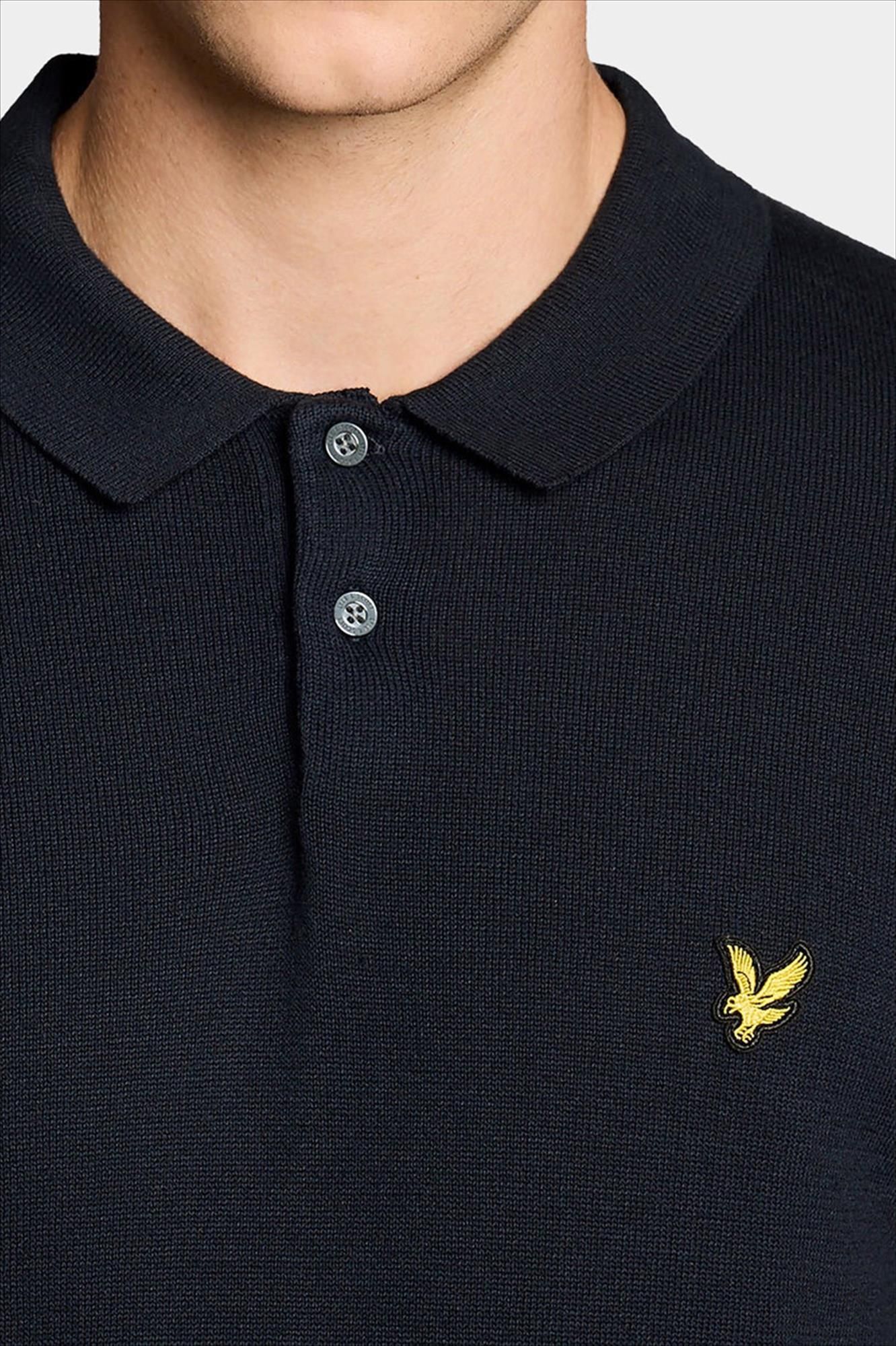 Lyle & Scott - Donkerblauwe Short Sleeve Knitted polo