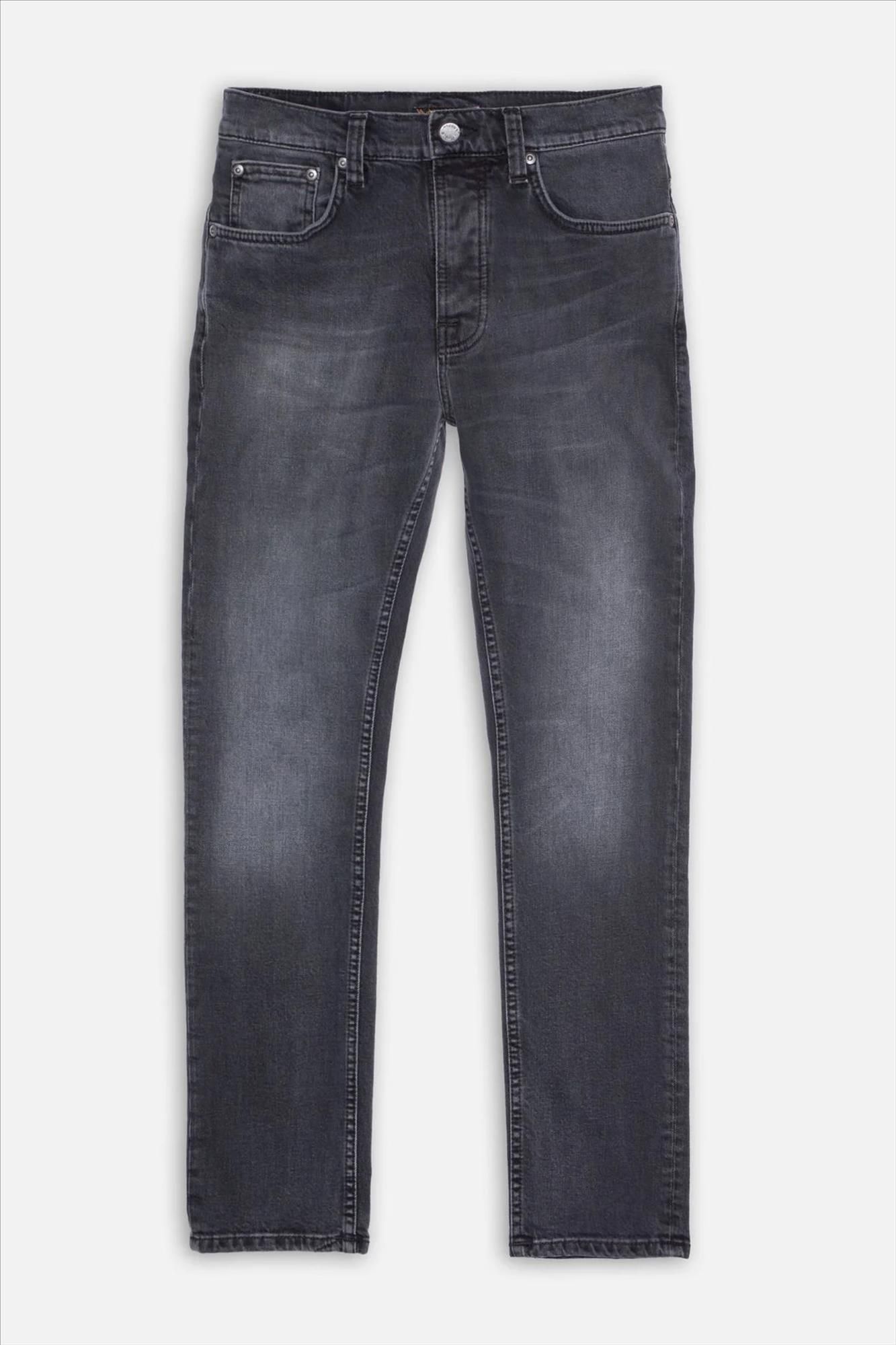 Nudie Jeans Co. - Donkergrijze Grim Tim slim jeans