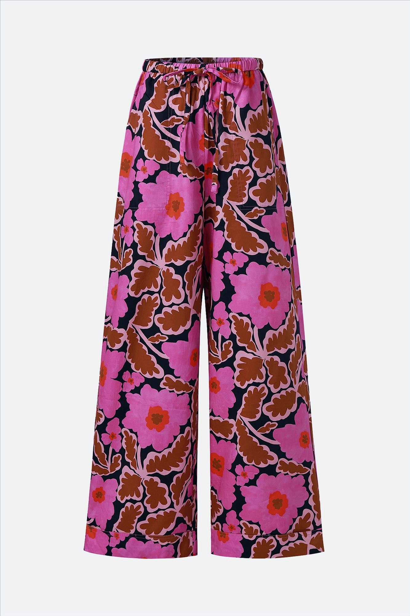 FRNCH - Roze-Bruine Lotus broek