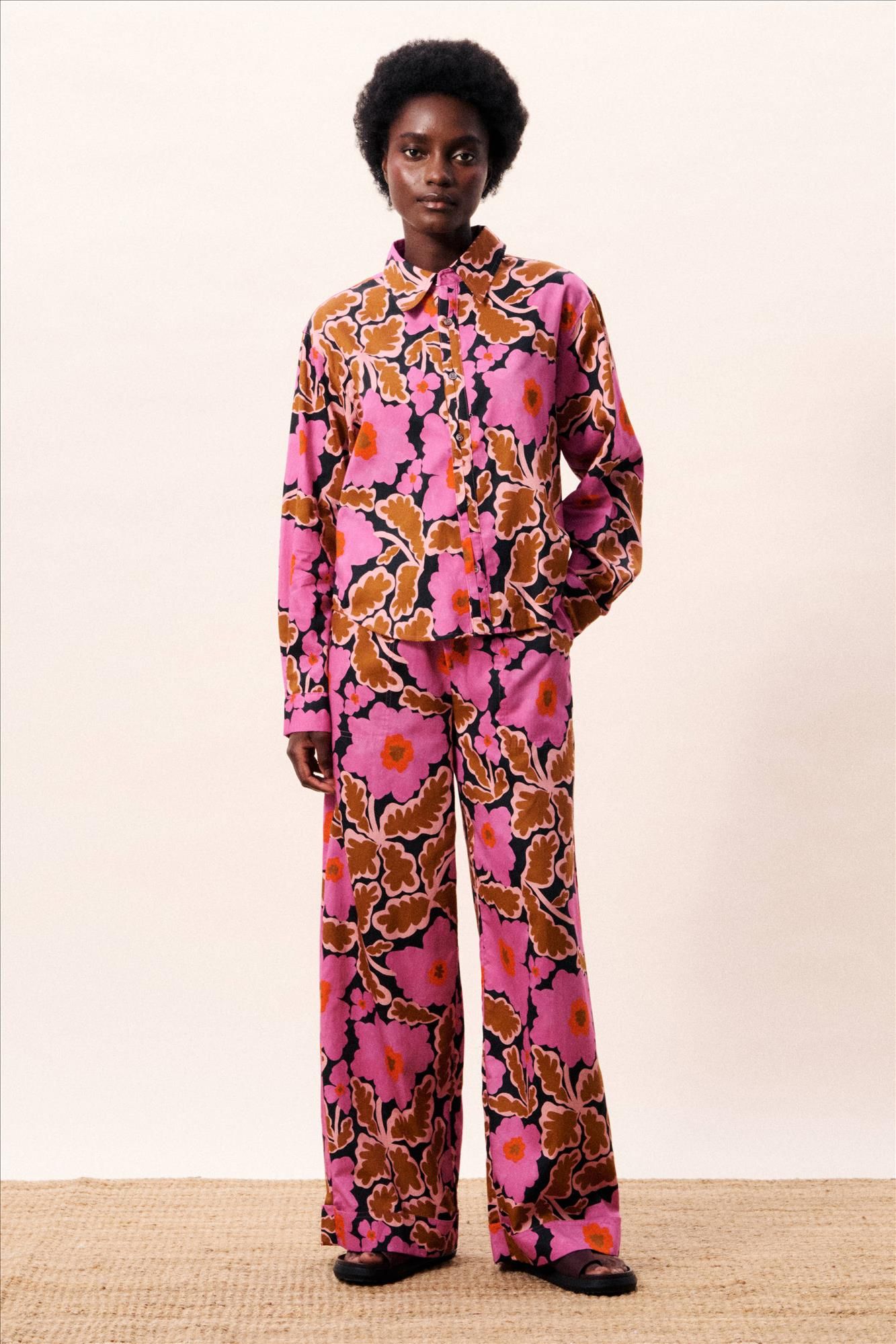 FRNCH - Roze-Bruine Lotus broek