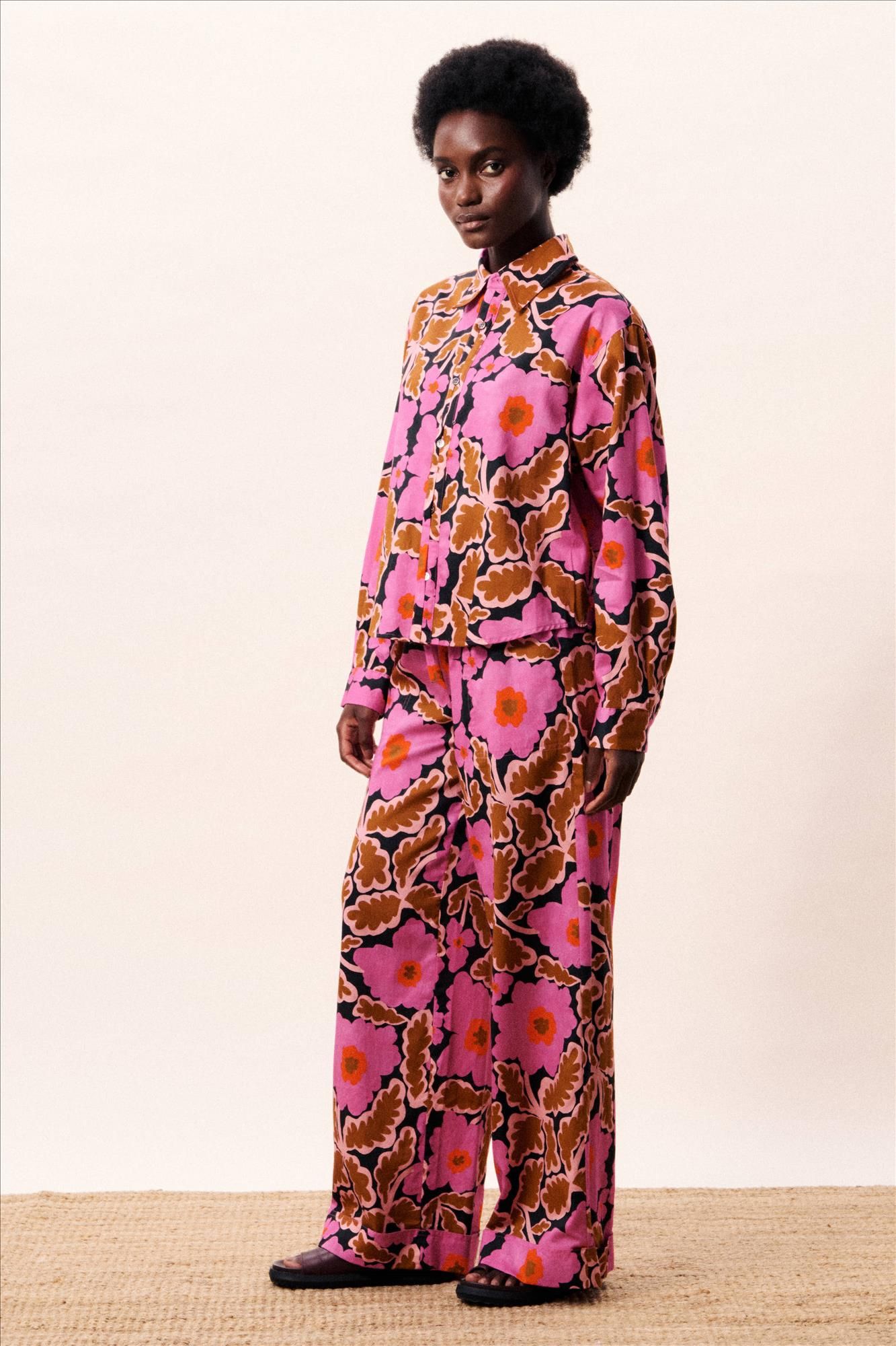 FRNCH - Roze-Bruine Lotus broek