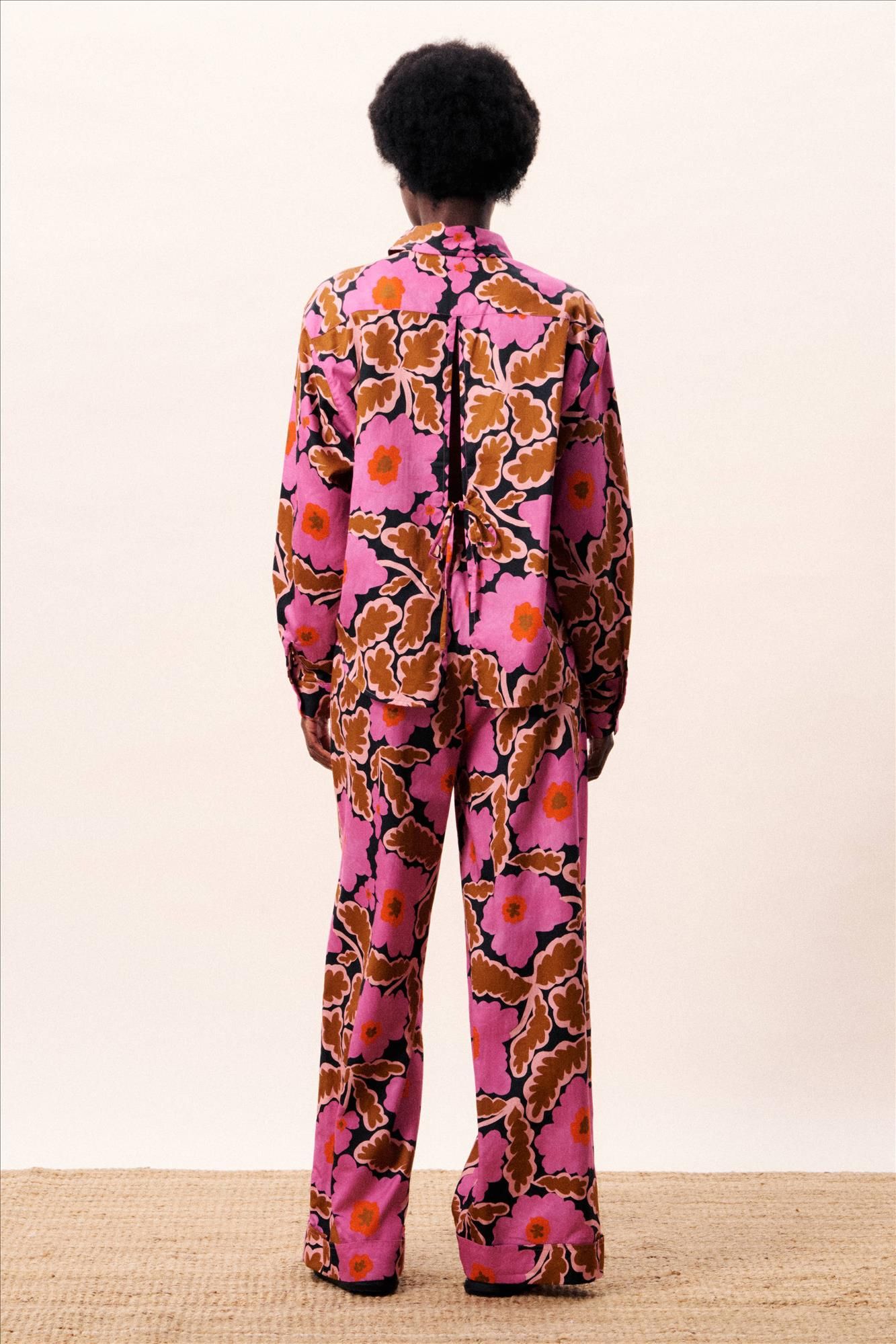 FRNCH - Roze-Bruine Lotus broek