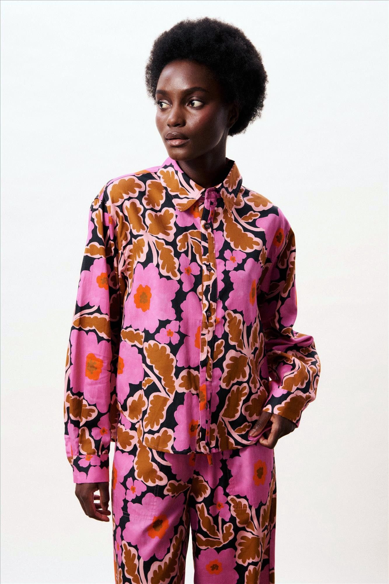 FRNCH - Roze-Bruine Lotus broek