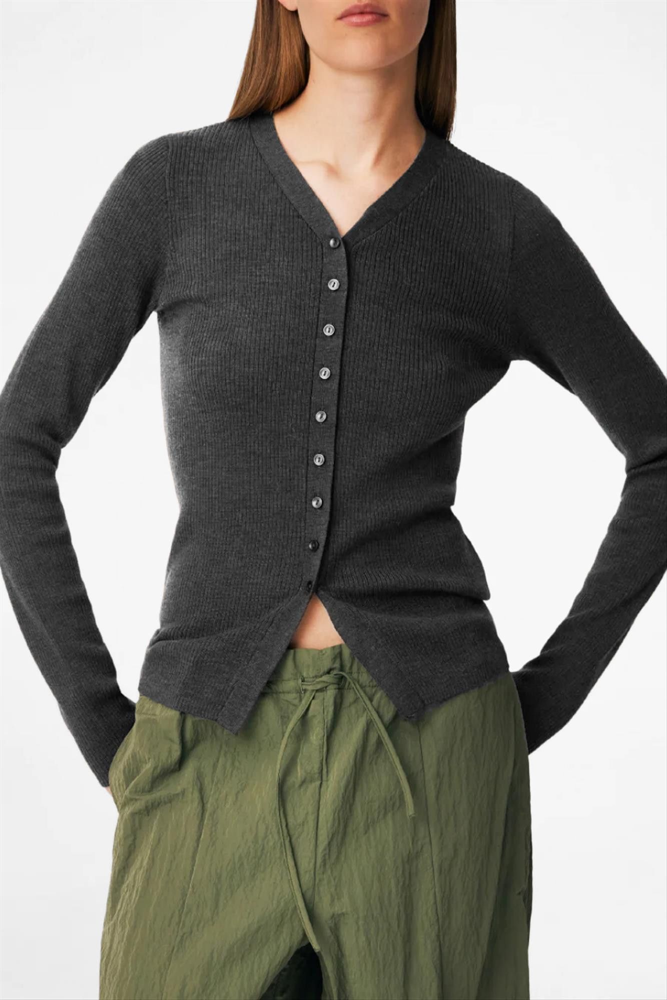 Modström - Donkergrijze Hiroki cardigan
