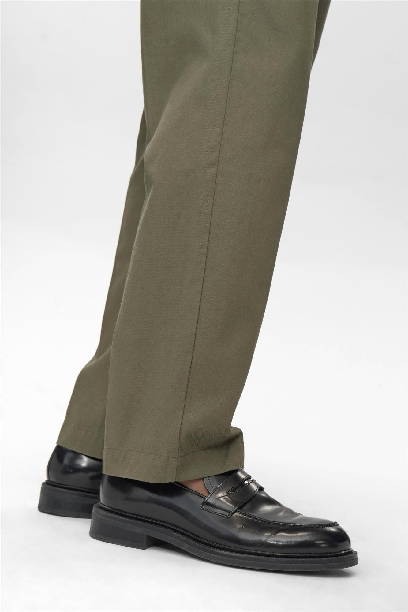Minimum - Olijfgroene Tucker relaxed broek