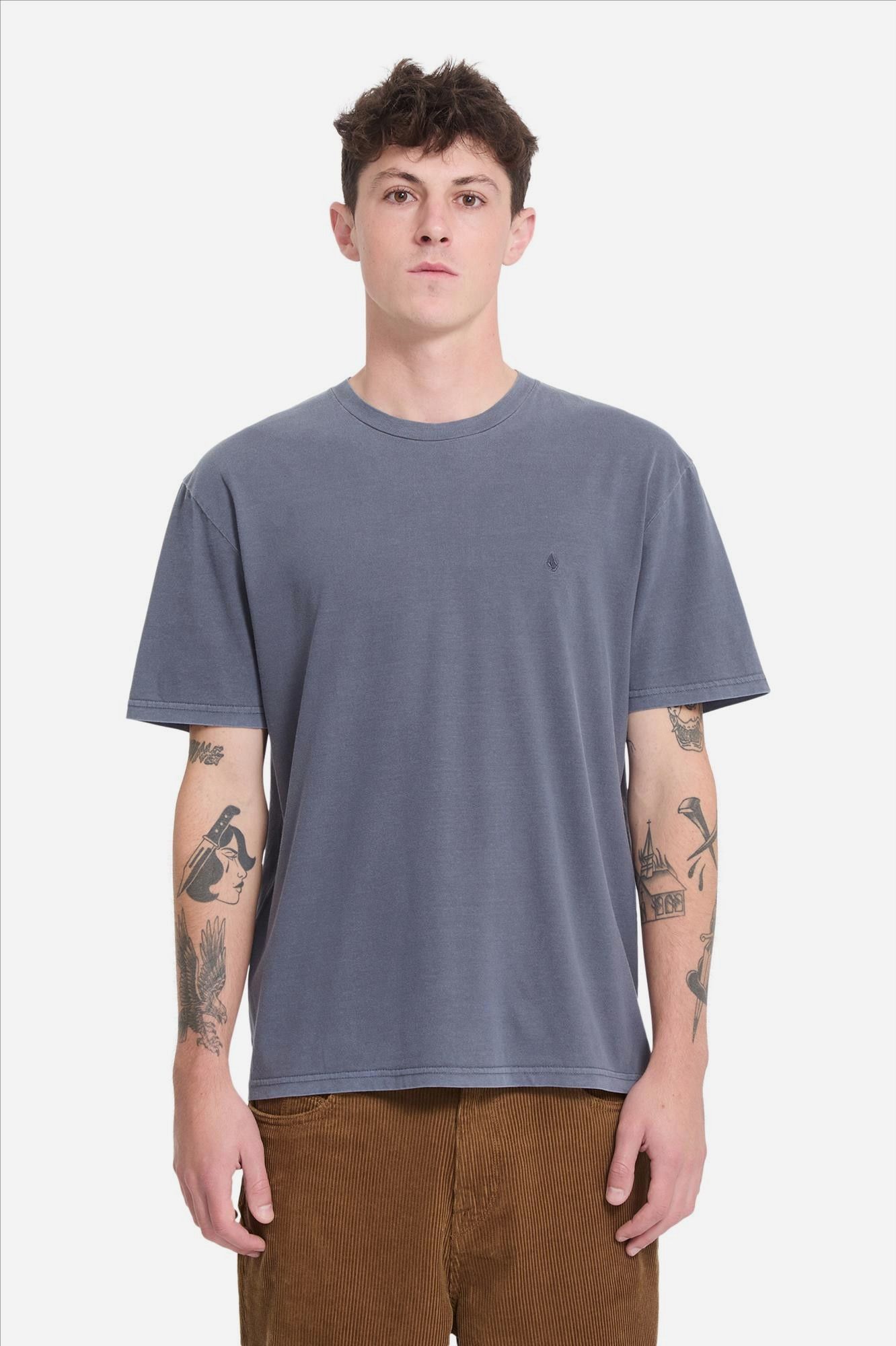 Volcom - Grijsblauwe Solid Stone T-shirt