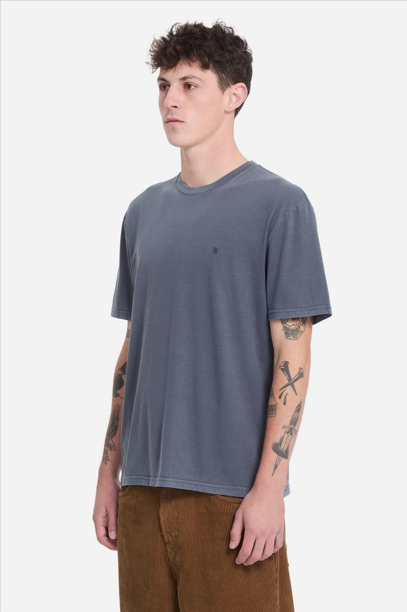 Volcom - Grijsblauwe Solid Stone T-shirt