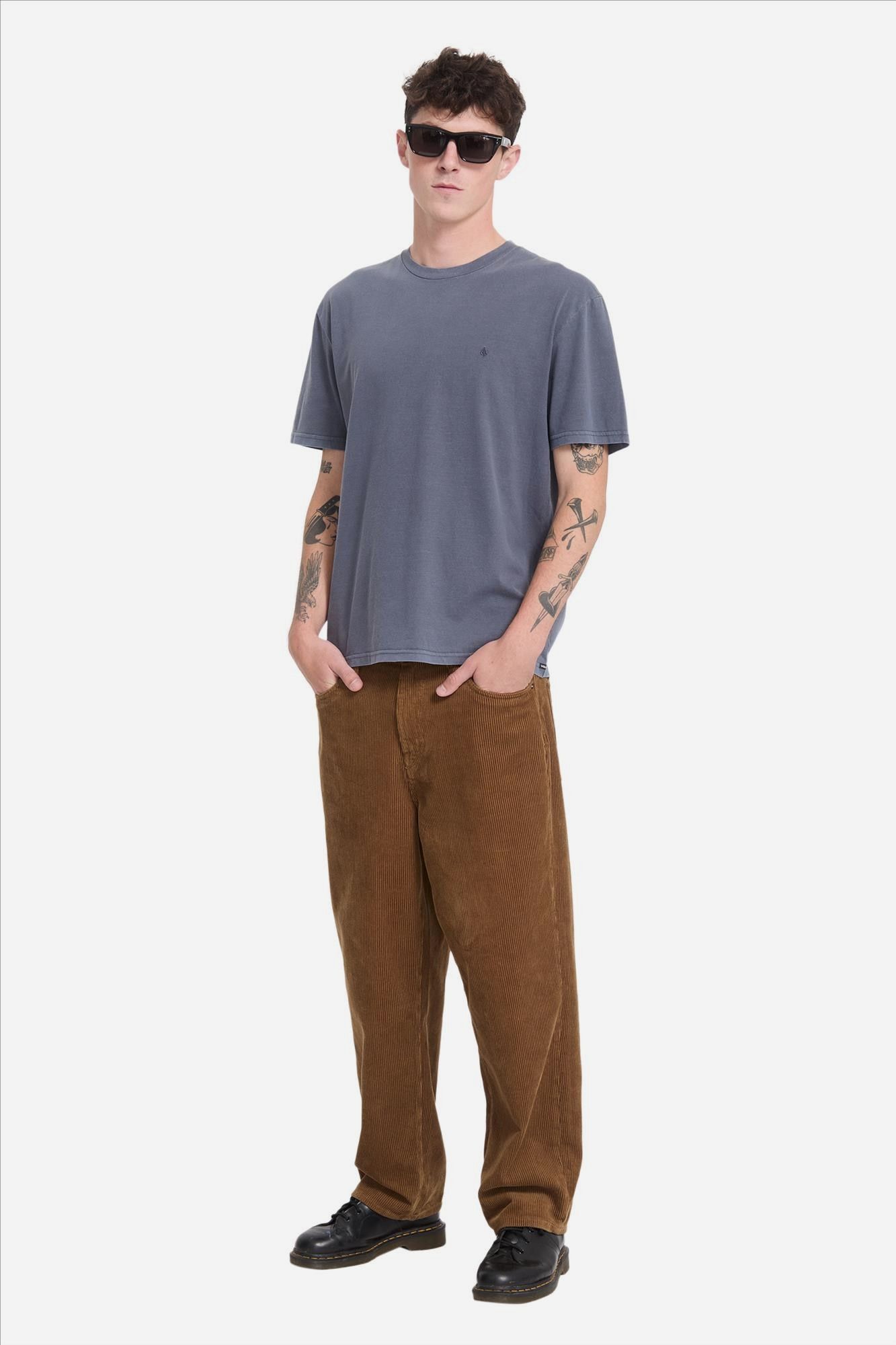 Volcom - Grijsblauwe Solid Stone T-shirt
