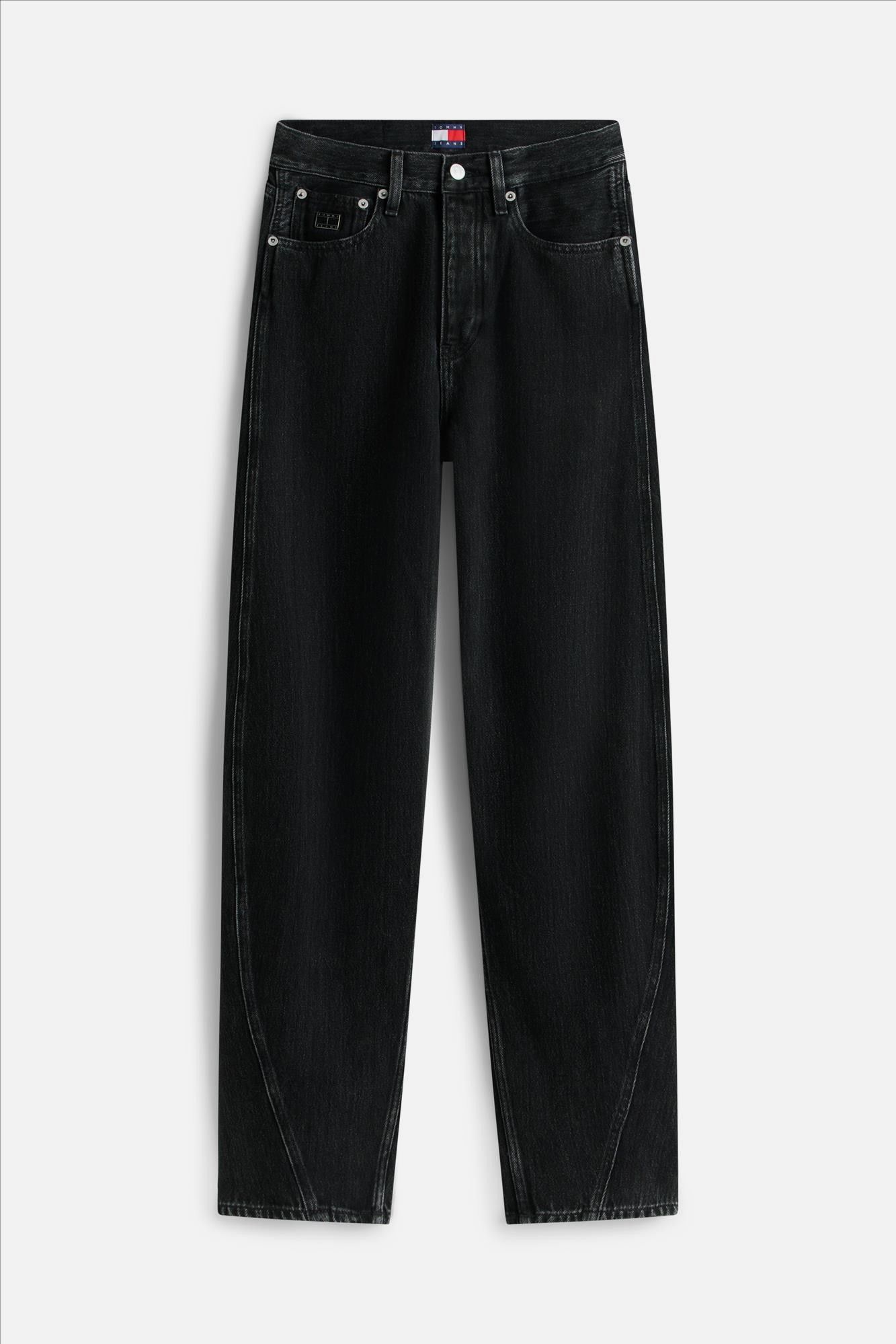Tommy Jeans - Zwarte Mid Rise barrel jeans