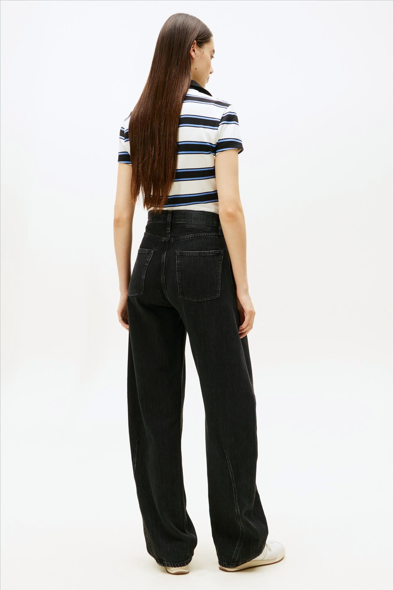 Tommy Jeans - Zwarte Mid Rise barrel jeans