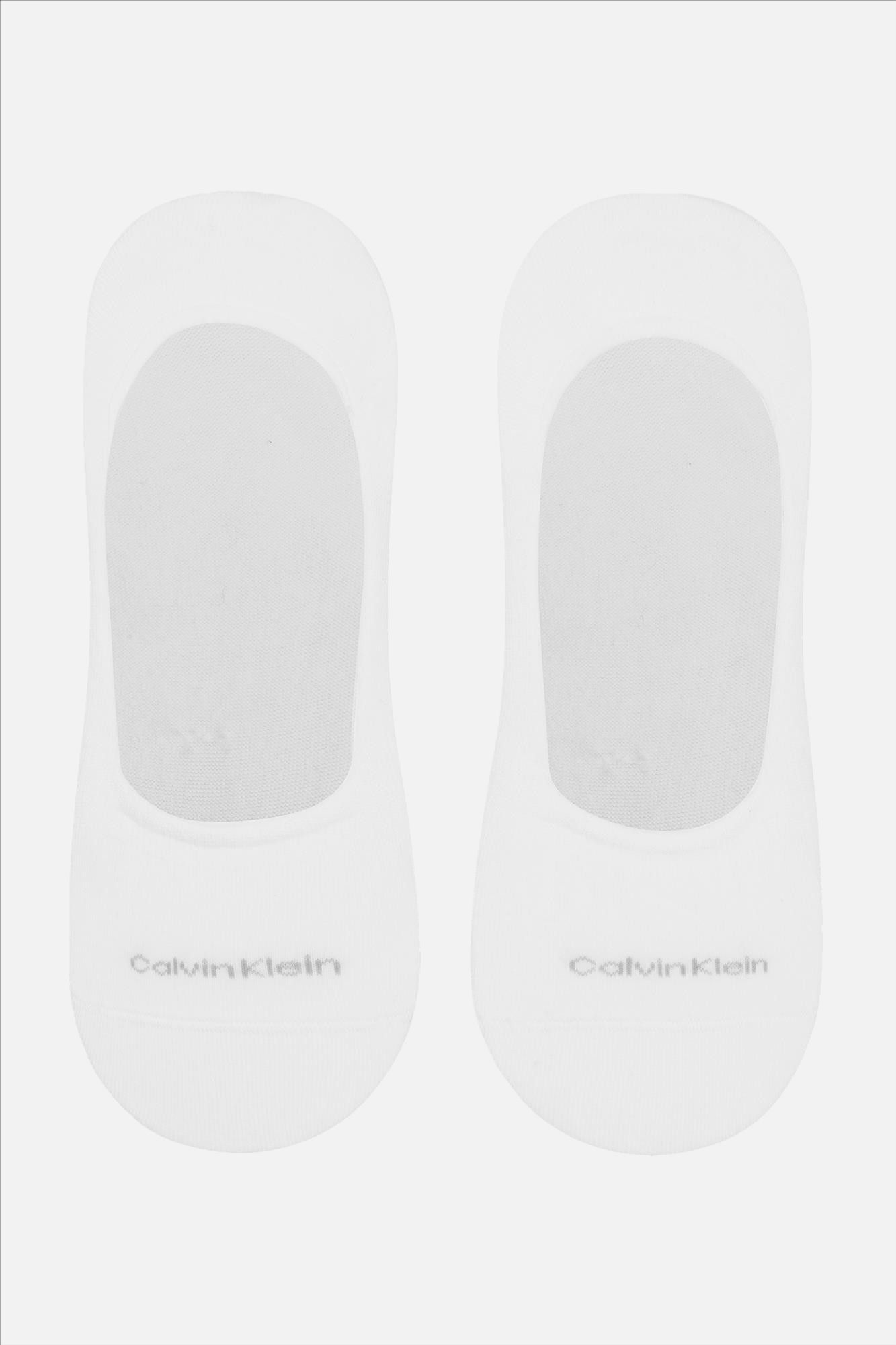 Calvin Klein - Witte 2-pack Footie sokken, maat: 43-46