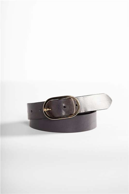 Vano - Donkerblauwe fijne lederen riem