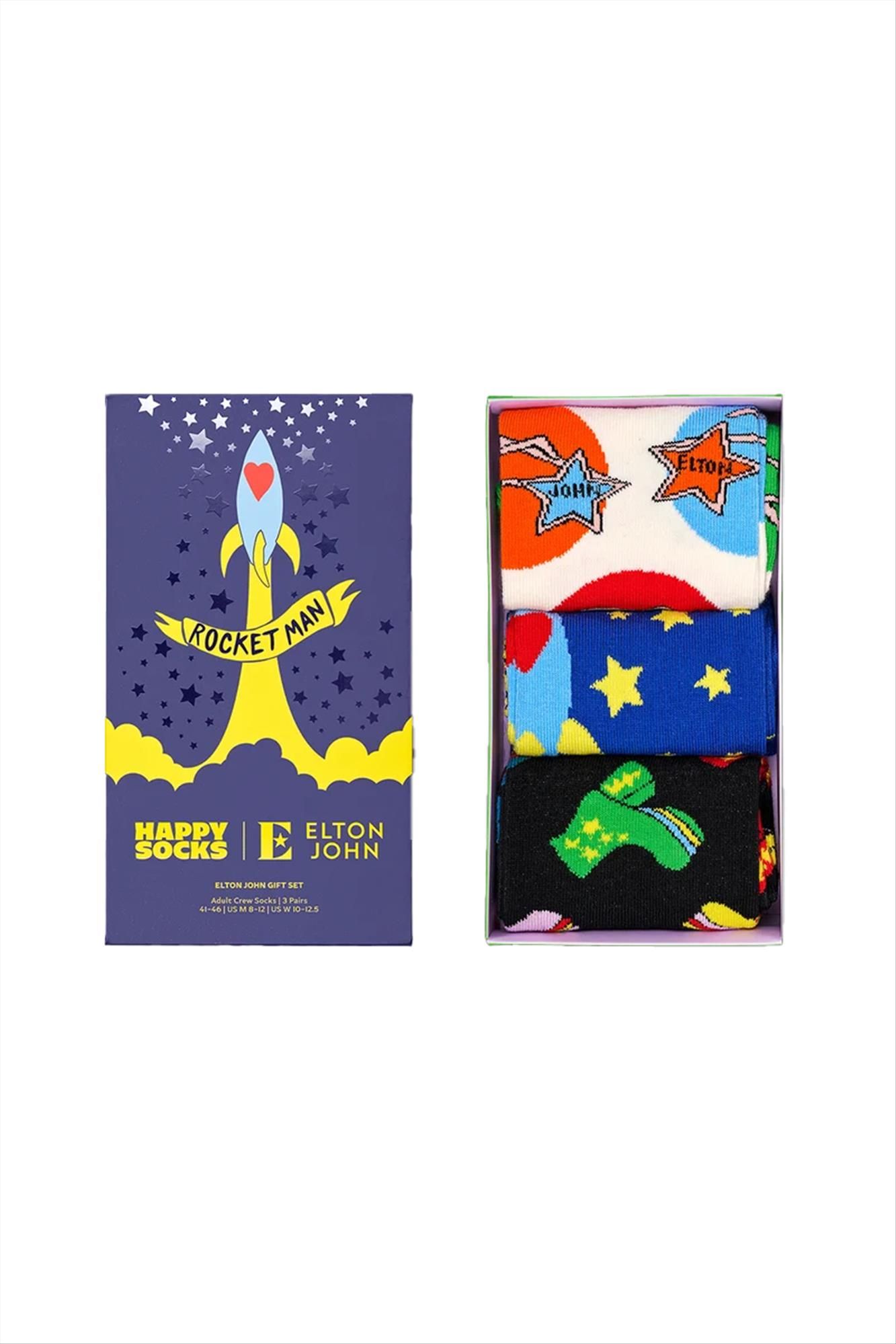 Happy Socks - Multicolour Raket 3-pack sokken, maat: 41-46