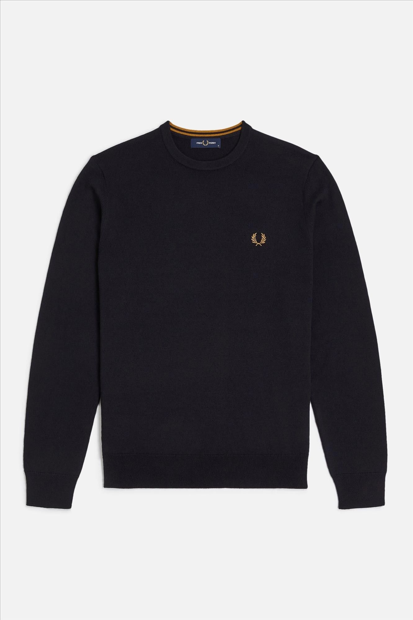 Fred Perry - Donkerblauwe Classic Crew Neck trui