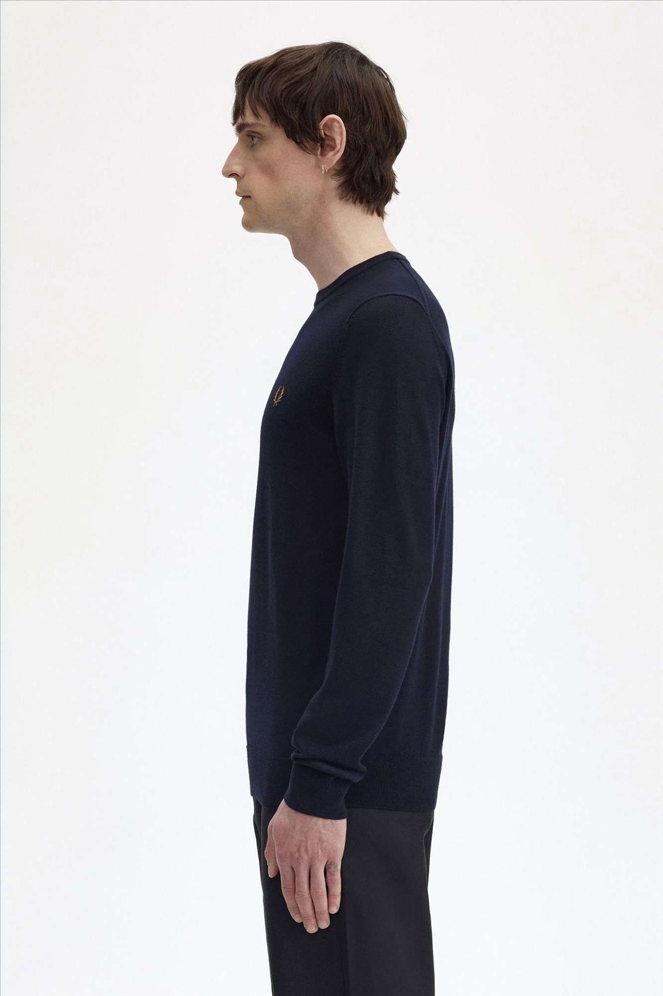 Fred Perry - Donkerblauwe Classic Crew Neck trui