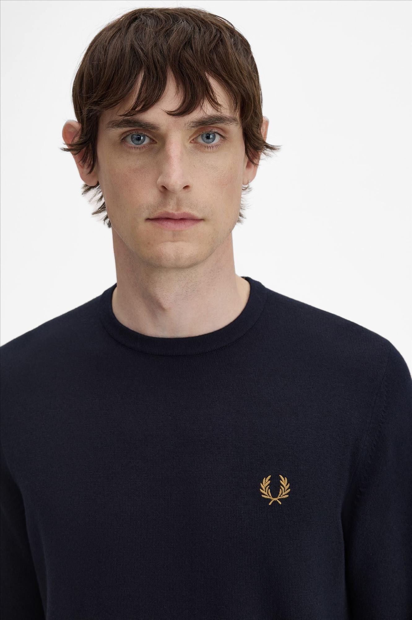 Fred Perry - Donkerblauwe Classic Crew Neck trui
