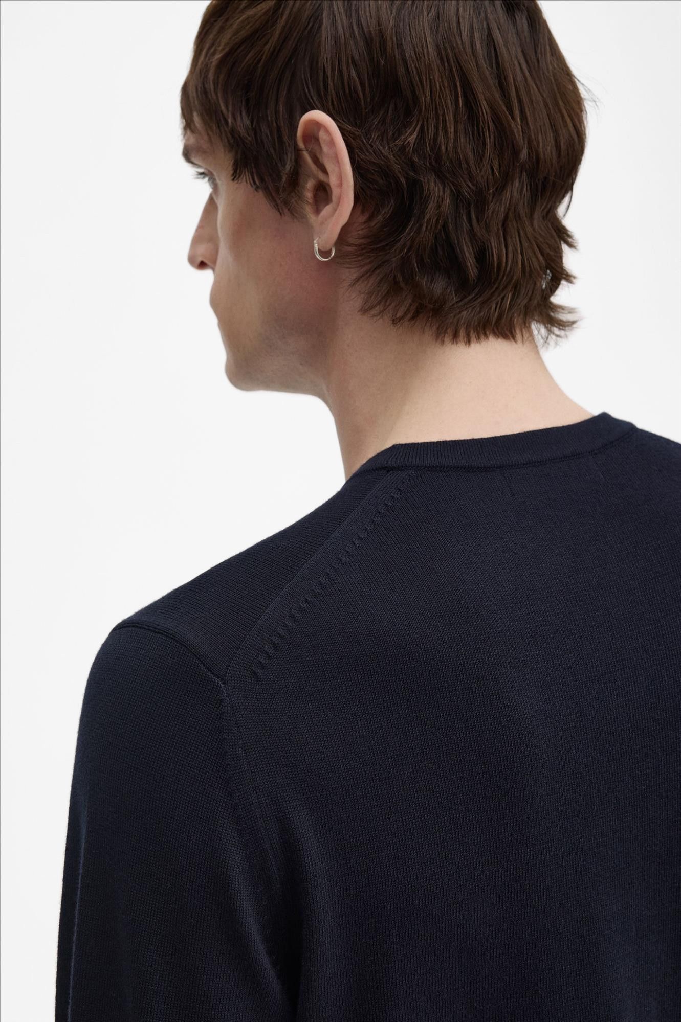 Fred Perry - Donkerblauwe Classic Crew Neck trui