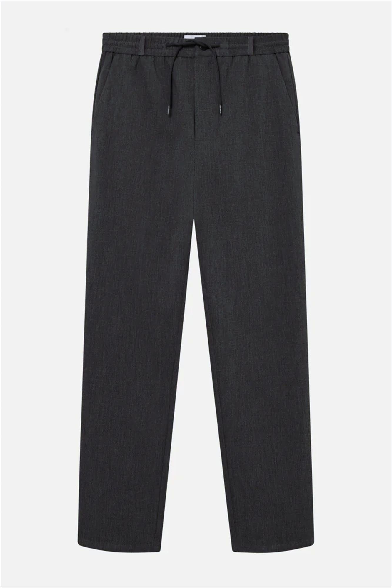 LES DEUX  - Donkergrijze Como Textured tapered broek