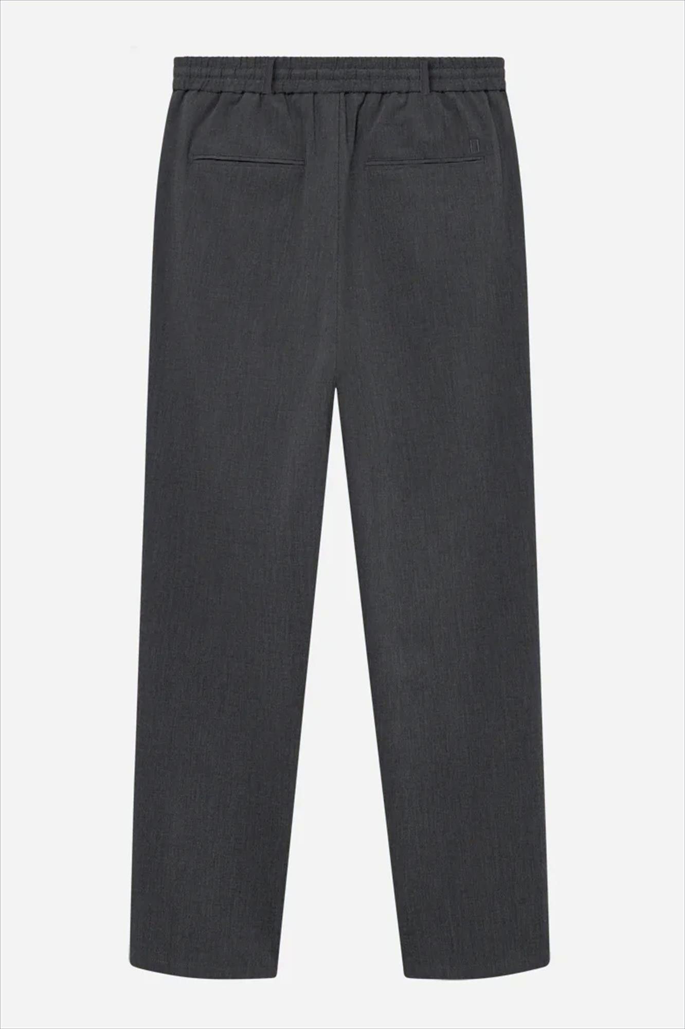 LES DEUX  - Donkergrijze Como Textured tapered broek