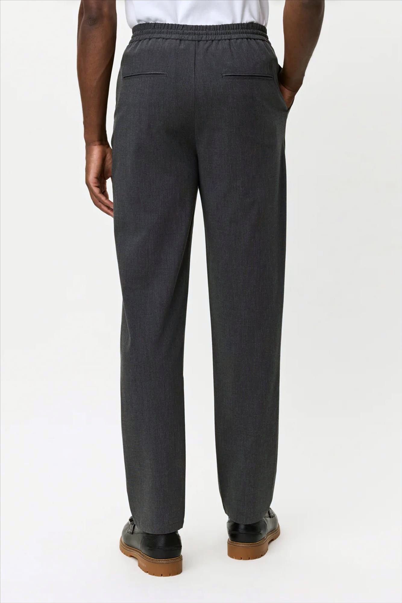 LES DEUX  - Donkergrijze Como Textured tapered broek