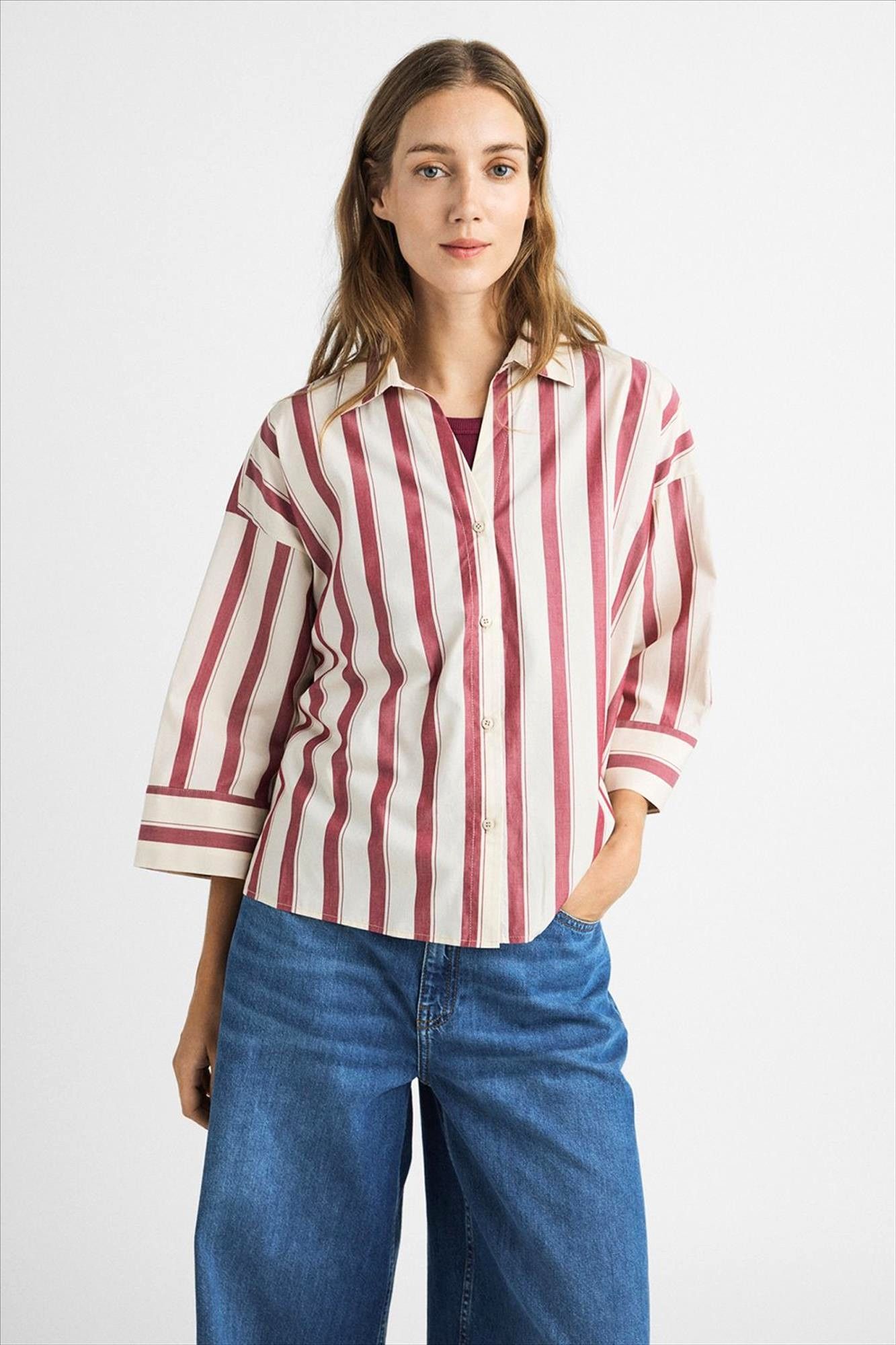 MSCH COPENHAGEN - Ecru-Bordeaux Susana Selmina blouse