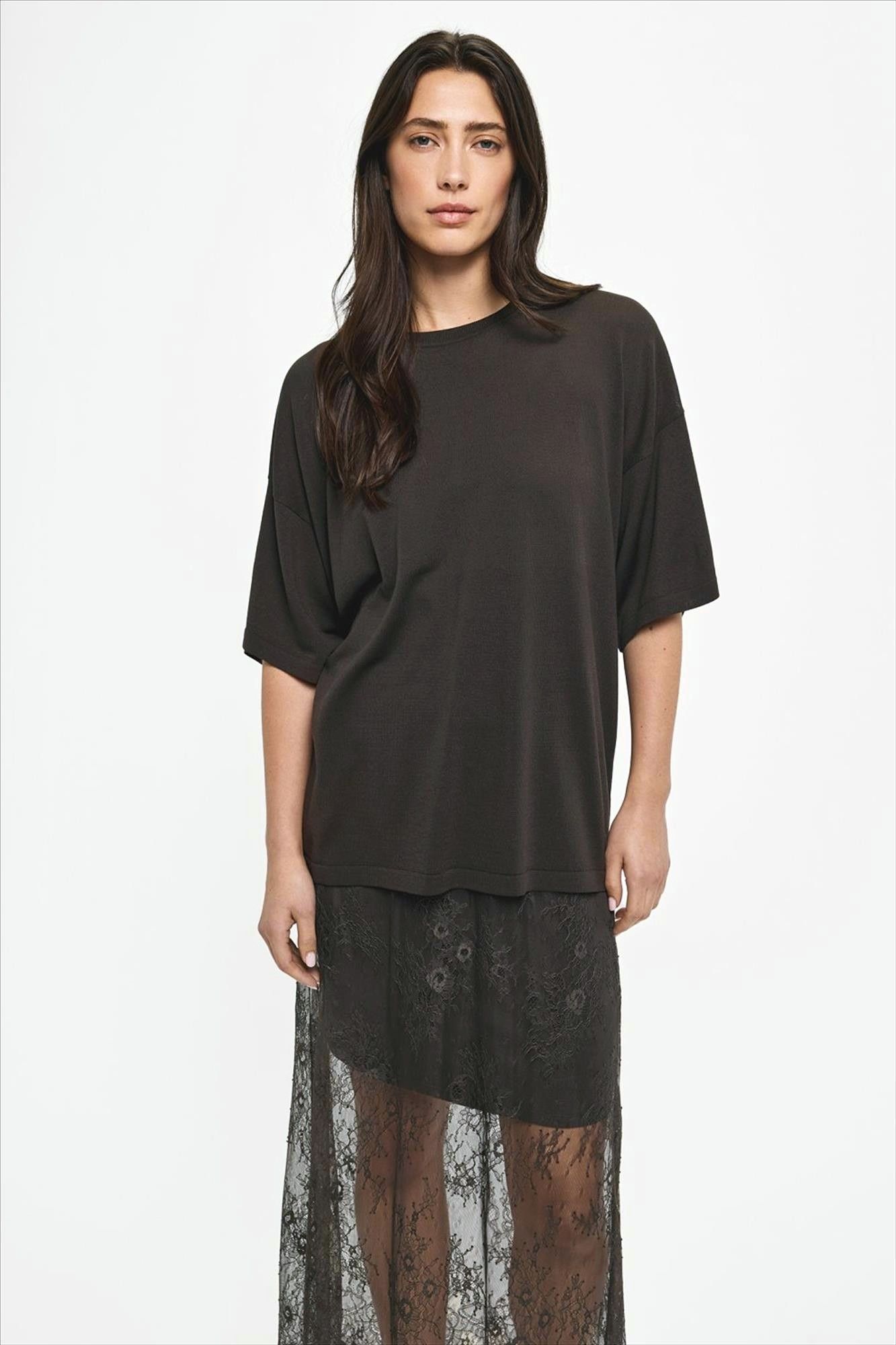 MSCH COPENHAGEN - Donkerbruine Terine T-shirt