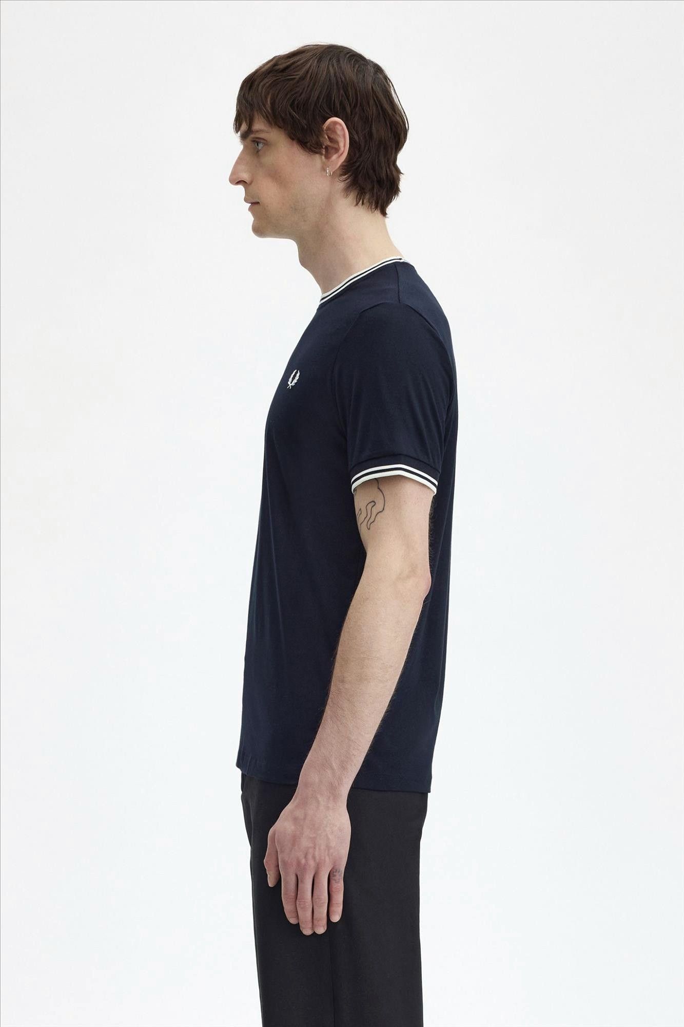Fred Perry - Donkerblauwe Twin Tipped T-shirt