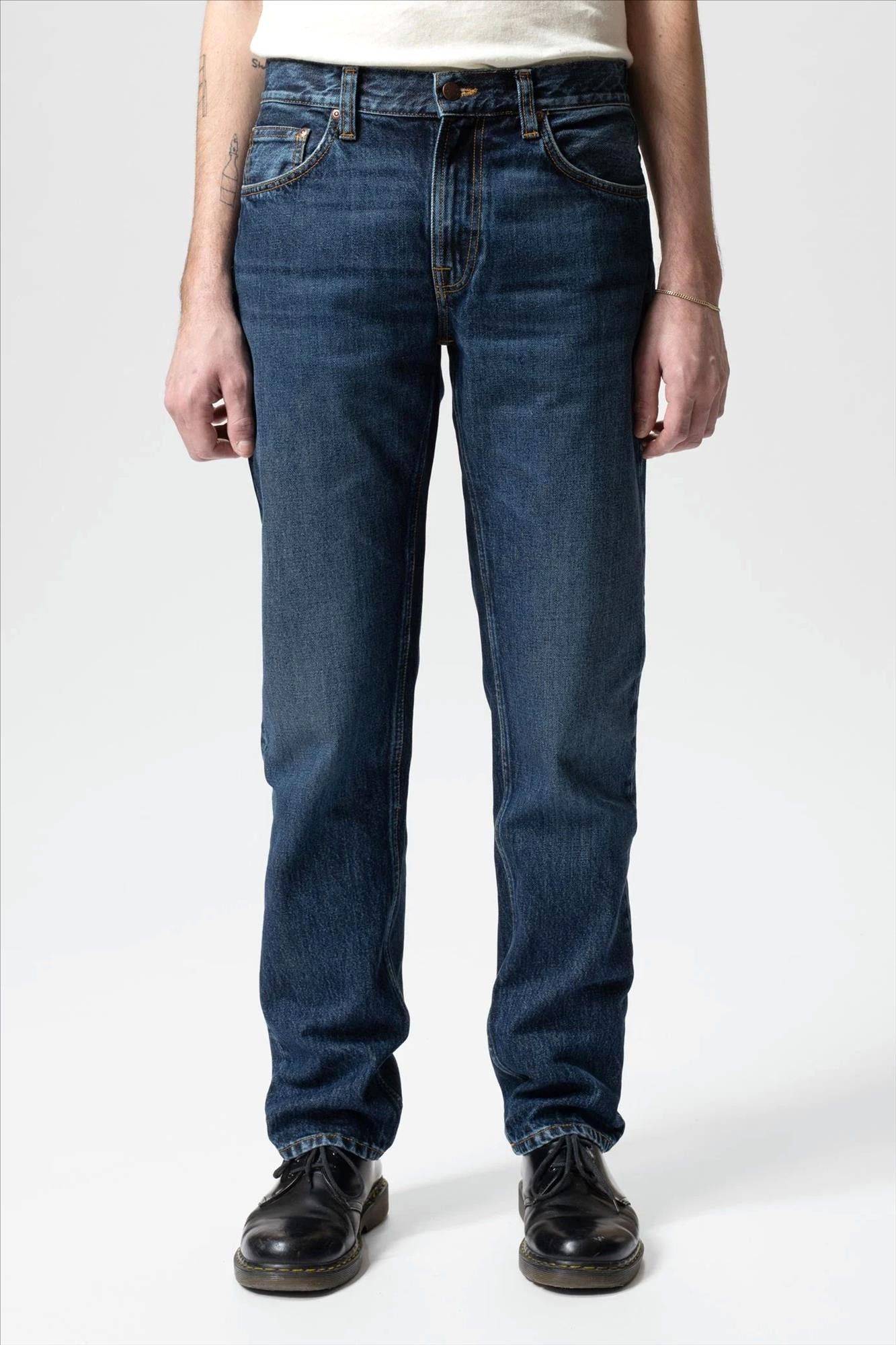 Nudie Jeans Co. - Donkerblauwe Gritty Jackson jeans