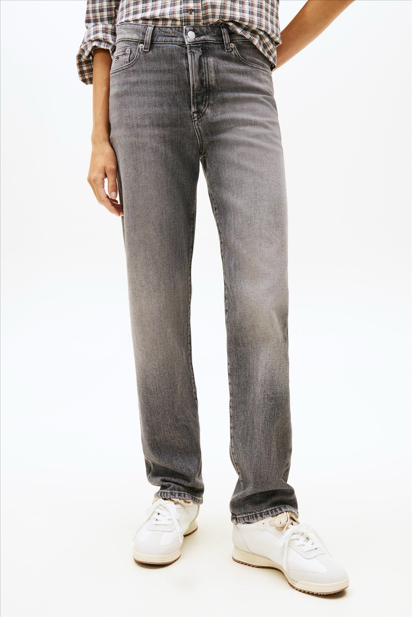 Tommy Jeans - Grijze Kira slim straight jeans
