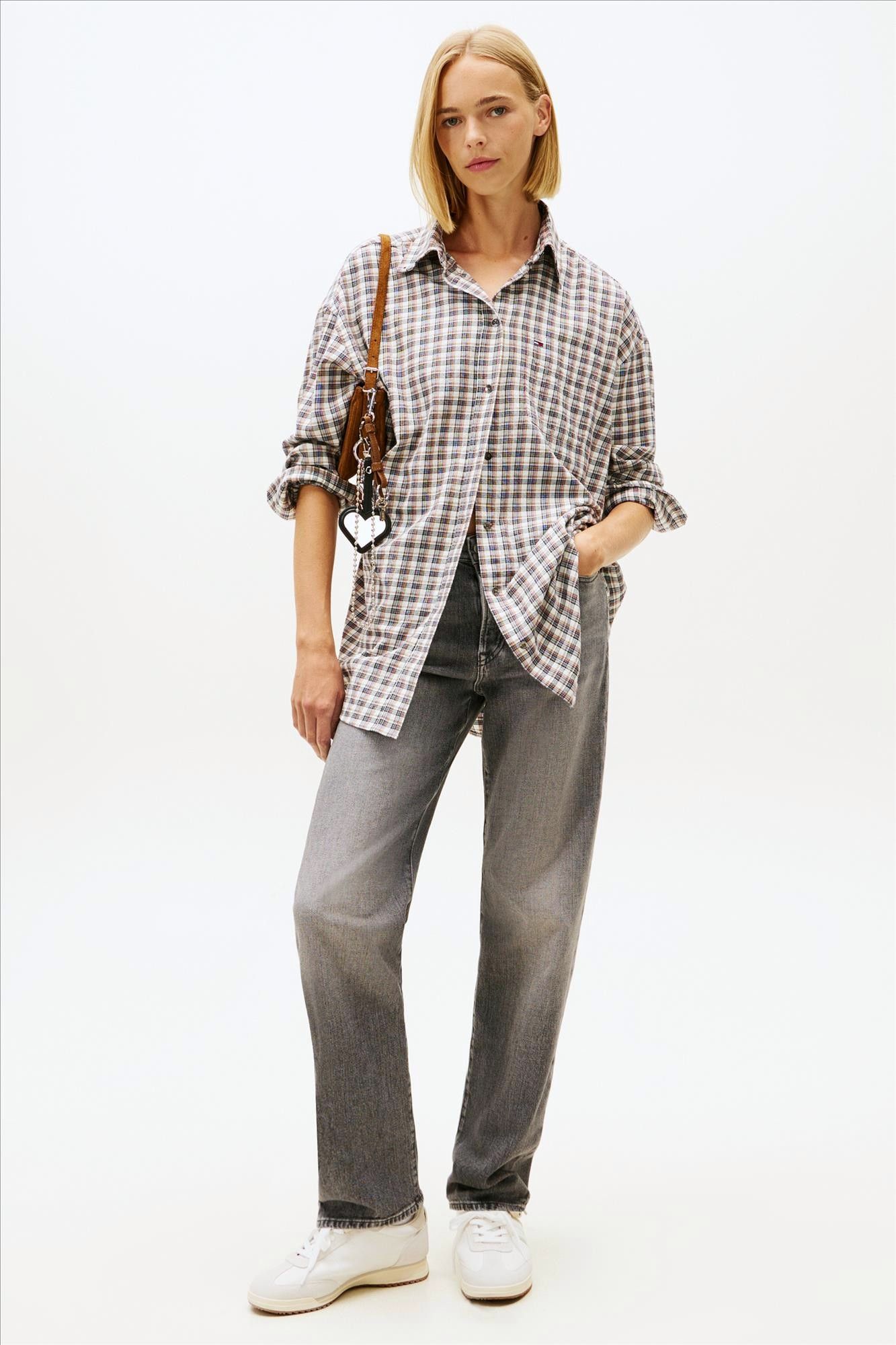 Tommy Jeans - Grijze Kira slim straight jeans
