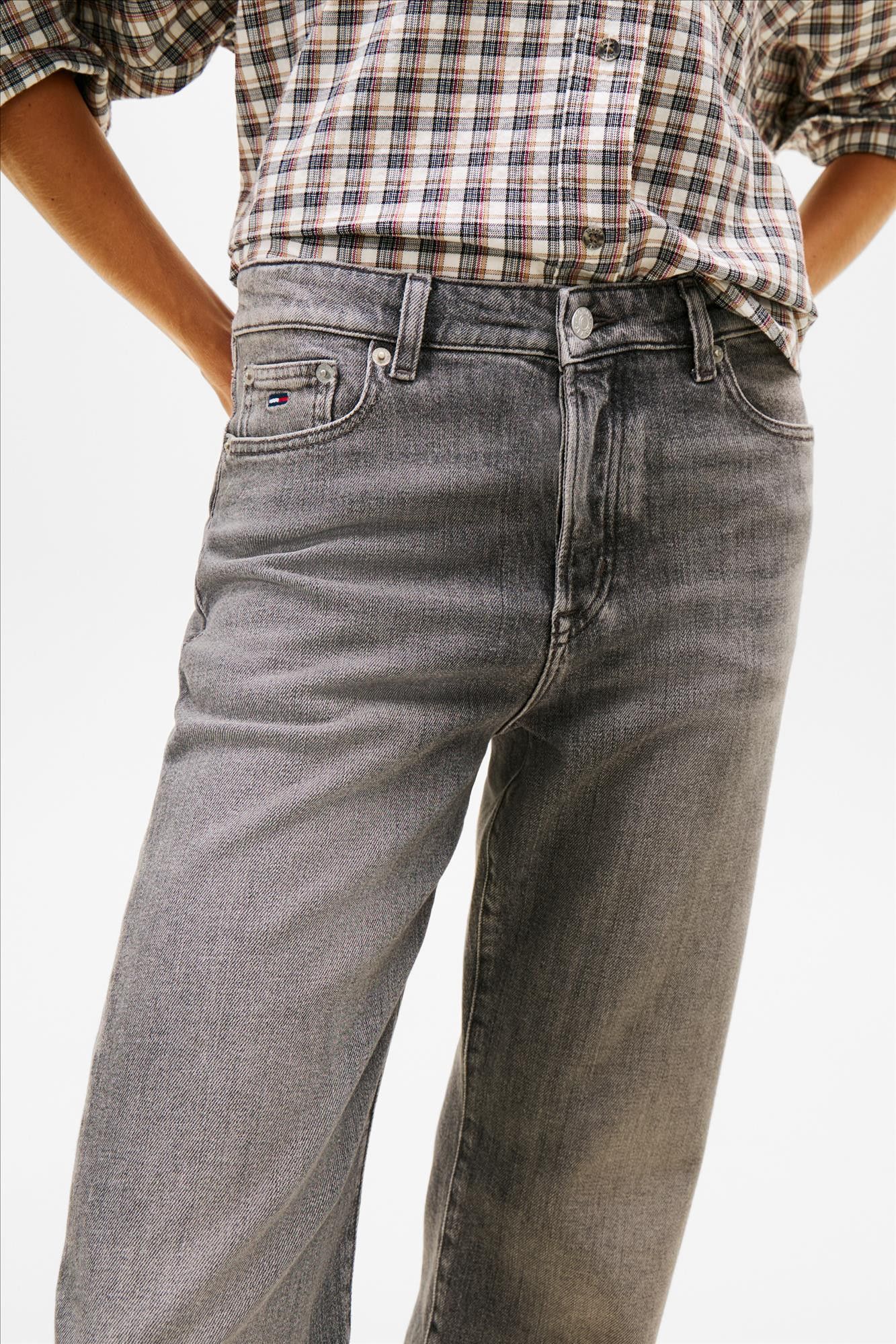 Tommy Jeans - Grijze Kira slim straight jeans