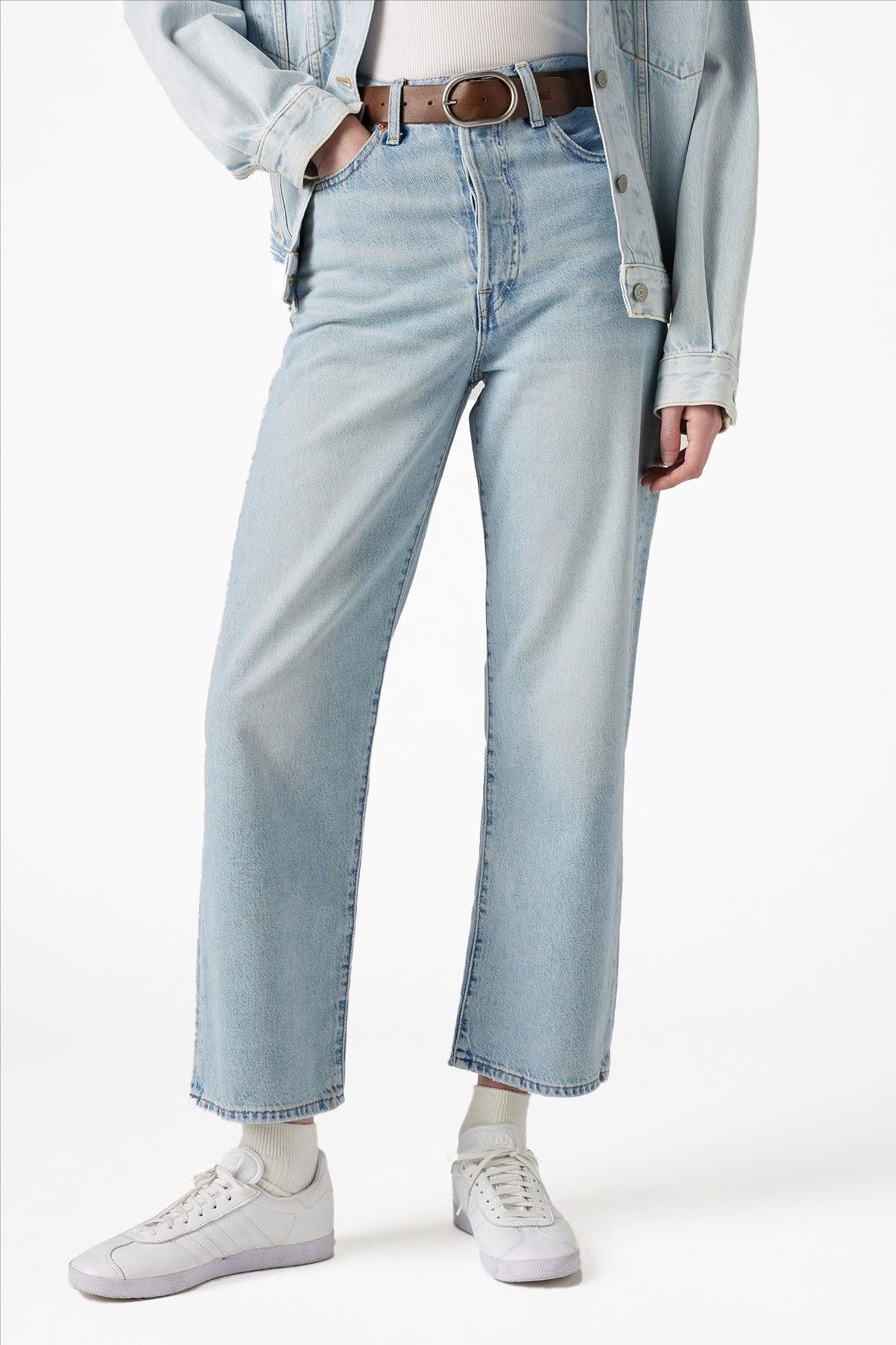 Levi's - Lichtblauwe Ribcage Straight Ankle jeans