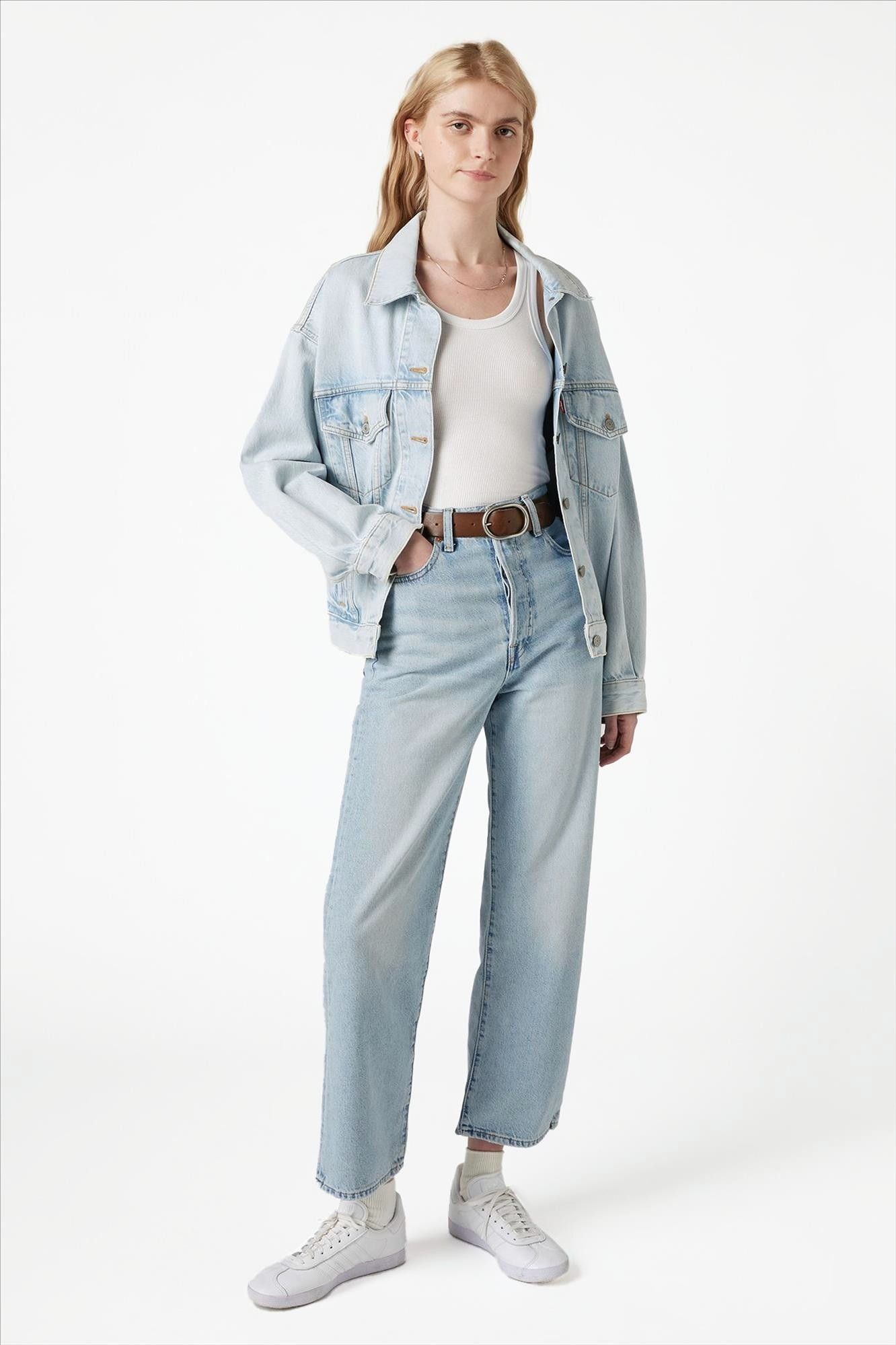 Levi's - Lichtblauwe Ribcage Straight Ankle jeans