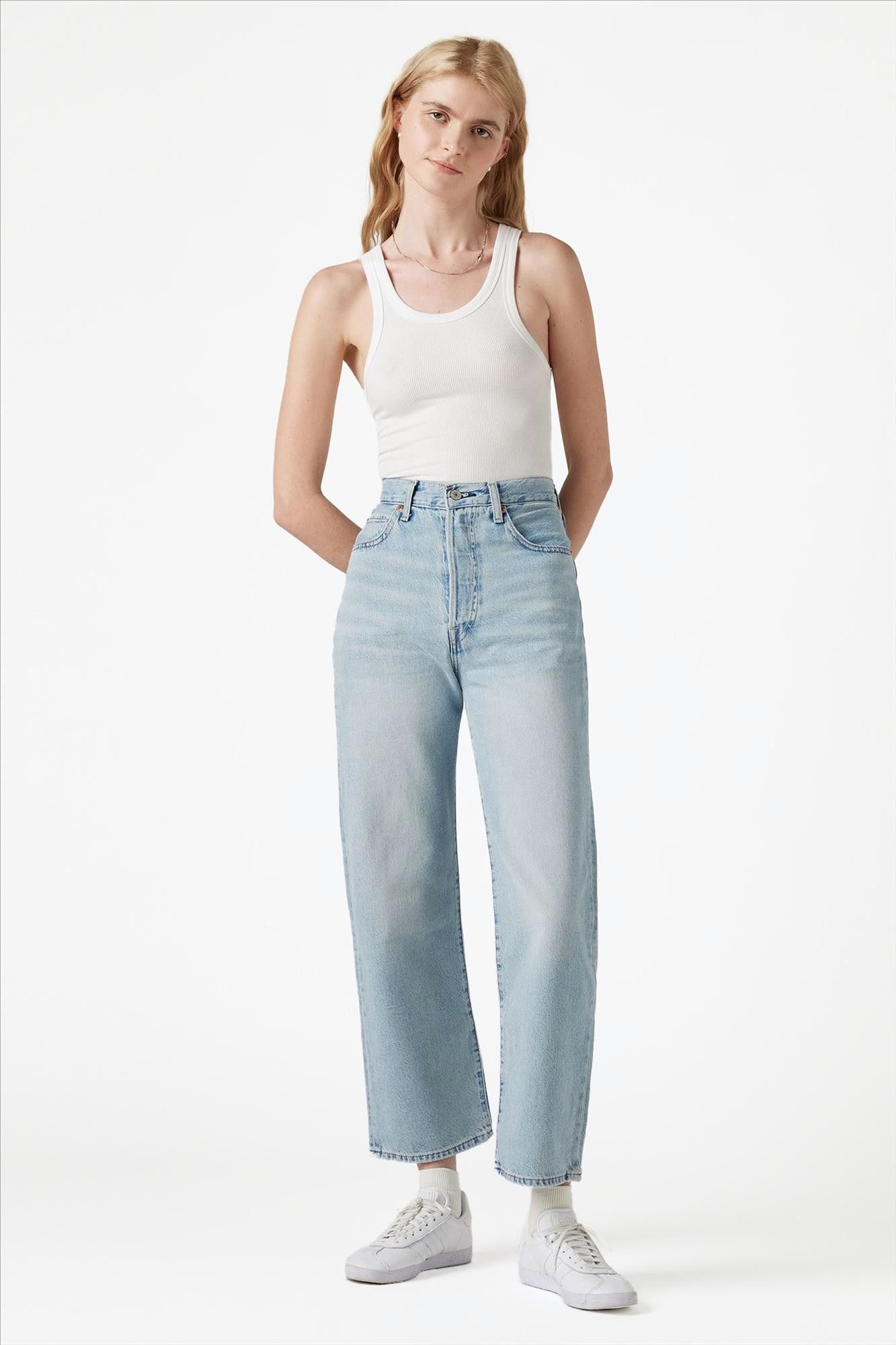 Levi's - Lichtblauwe Ribcage Straight Ankle jeans