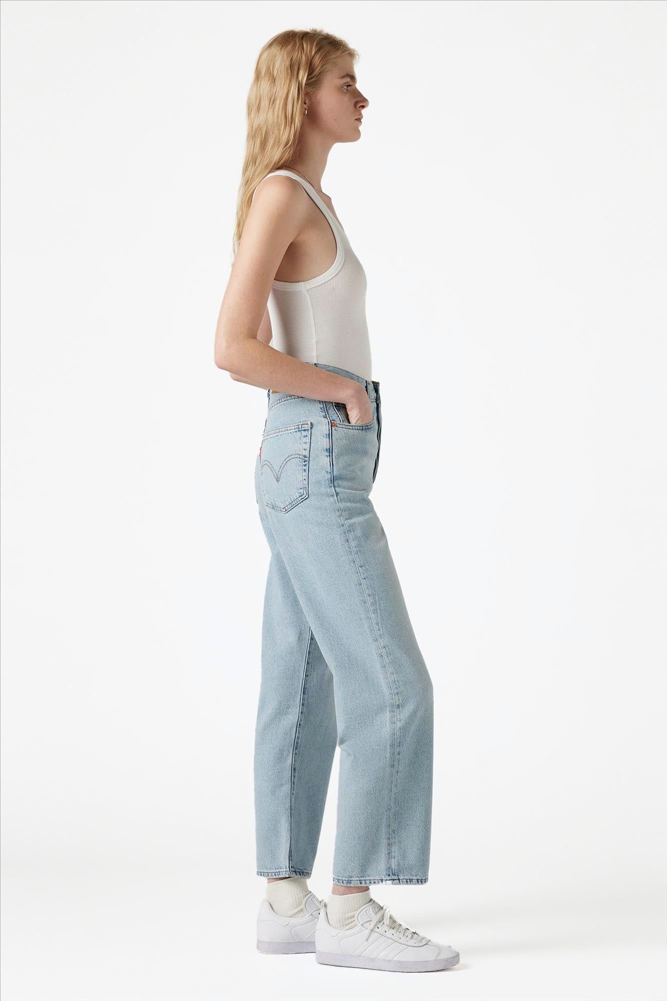Levi's - Lichtblauwe Ribcage Straight Ankle jeans