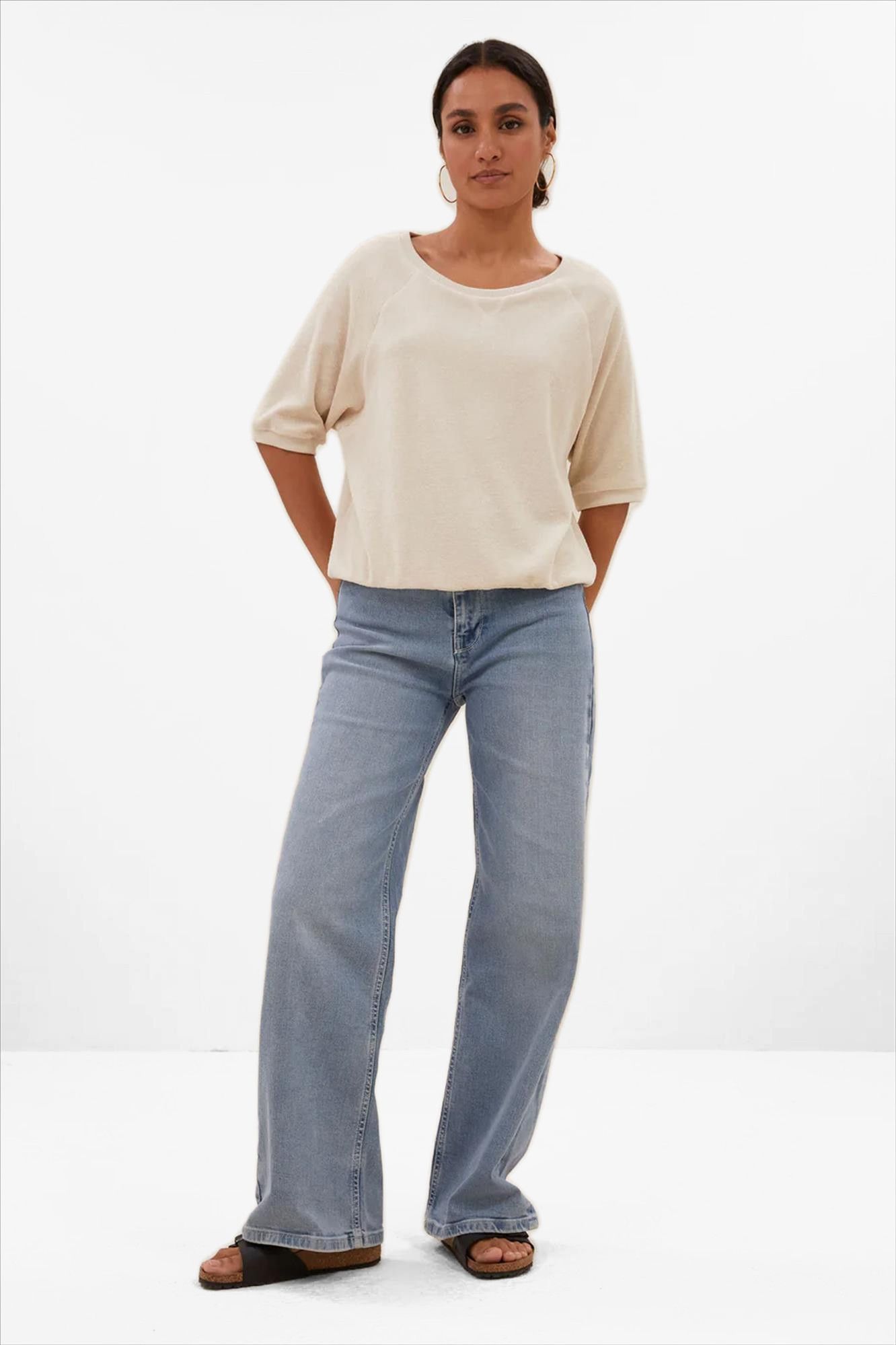 BY BAR - Ecru Neva Slub top